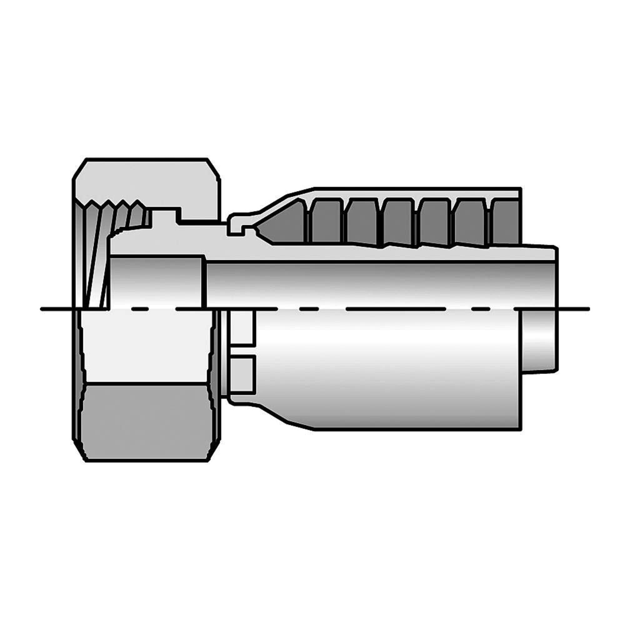 Stainless Steel Crimp ON Hose Fitting - High Pressure Hydraulic Connector for Industrial, Automotive & Marine Applications