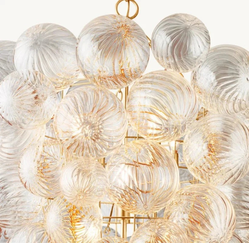 Tammy Grape Glass Ball Chandelier - Elegant Crystal Ceiling Light Fixture for Dining Room, Living Room, Bedroom & Entryway Decor