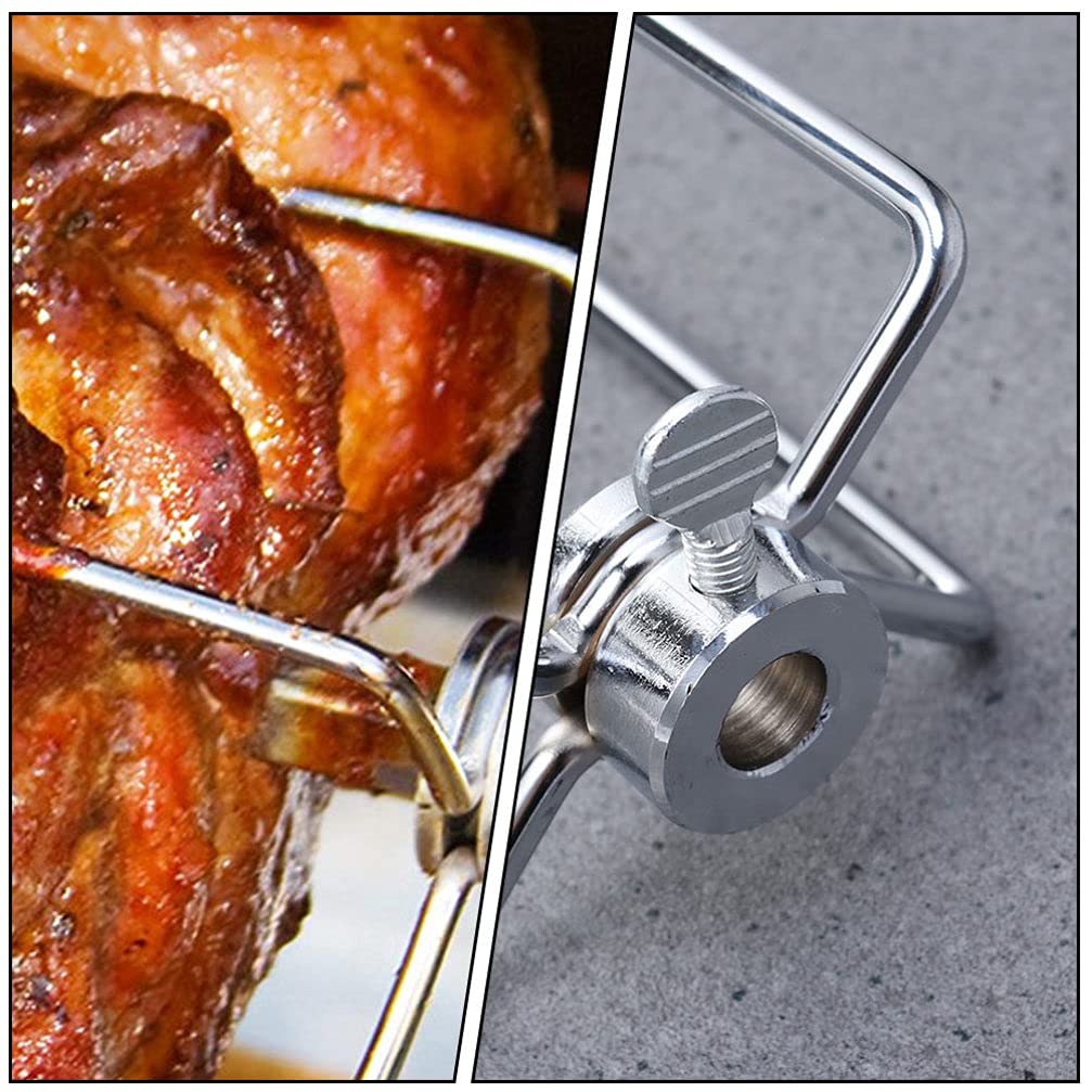 Stainless Steel BBQ Rotisserie Fork for Chicken - Cabilock 1pc Air Fryer & Grill Accessory - Perfect for Rotating Roasts, Air Frying & Outdoor Grilling