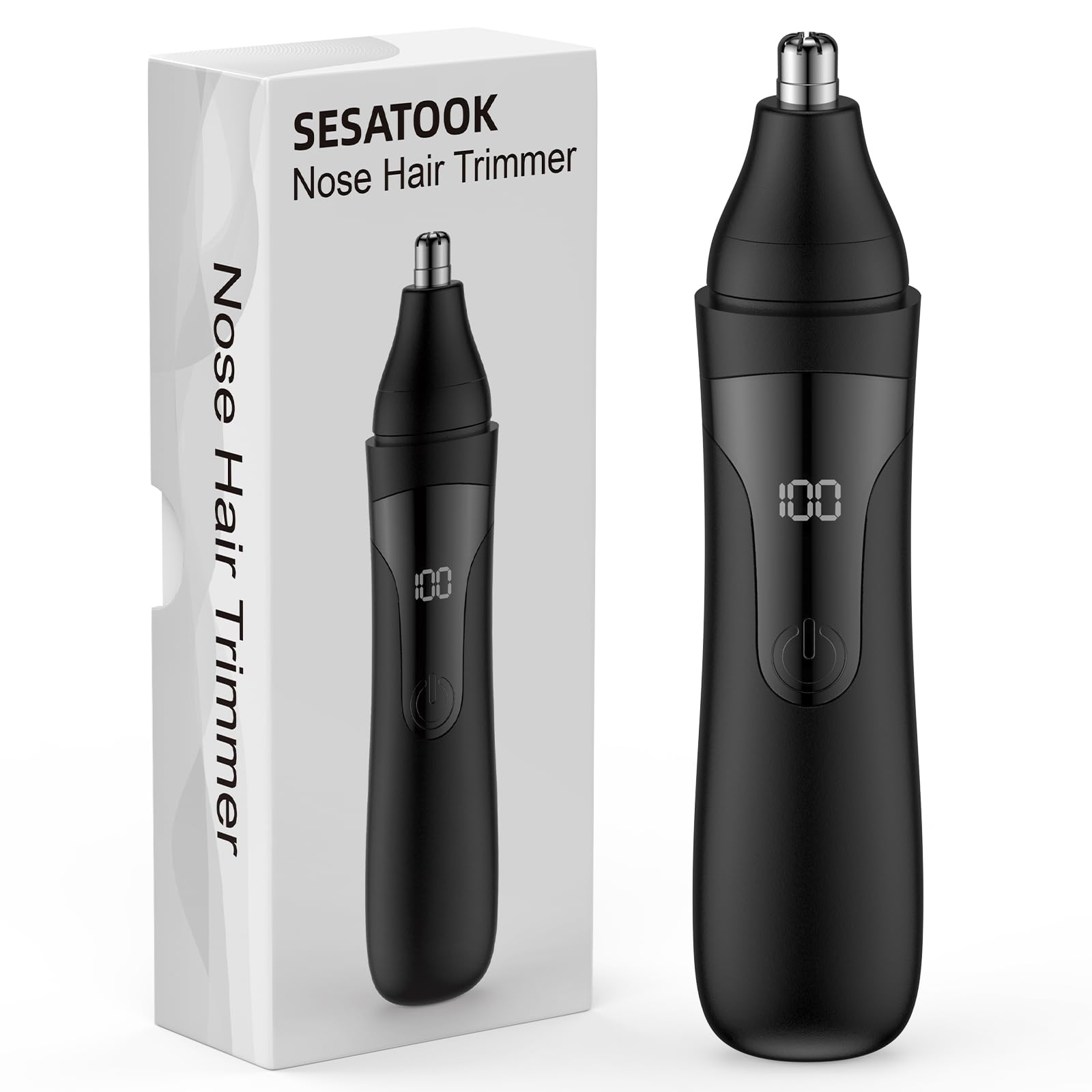 Rechargeable Painless Nose Hair Trimmer for Men - Professional Dual Edge Blades for Ear & Eyebrow Grooming - Easy Clean Wet/Dry Use - Perfect for Travel & Home Grooming Kit