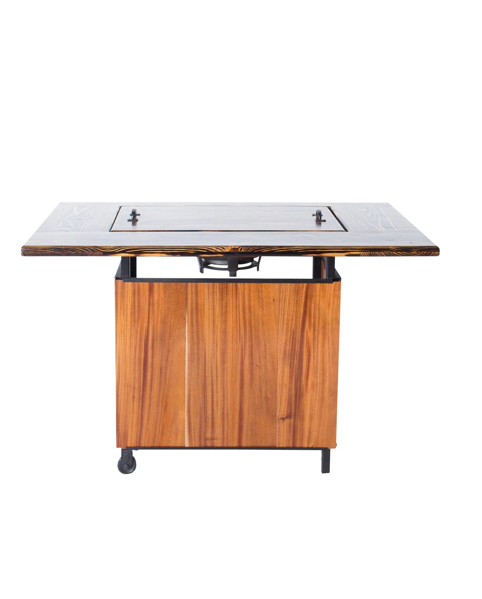 Premium African Mahogany Backyard Hibachi Grill - Portable Charcoal BBQ for Outdoor Cooking, Camping & Patio Parties | BY BHPOGAM