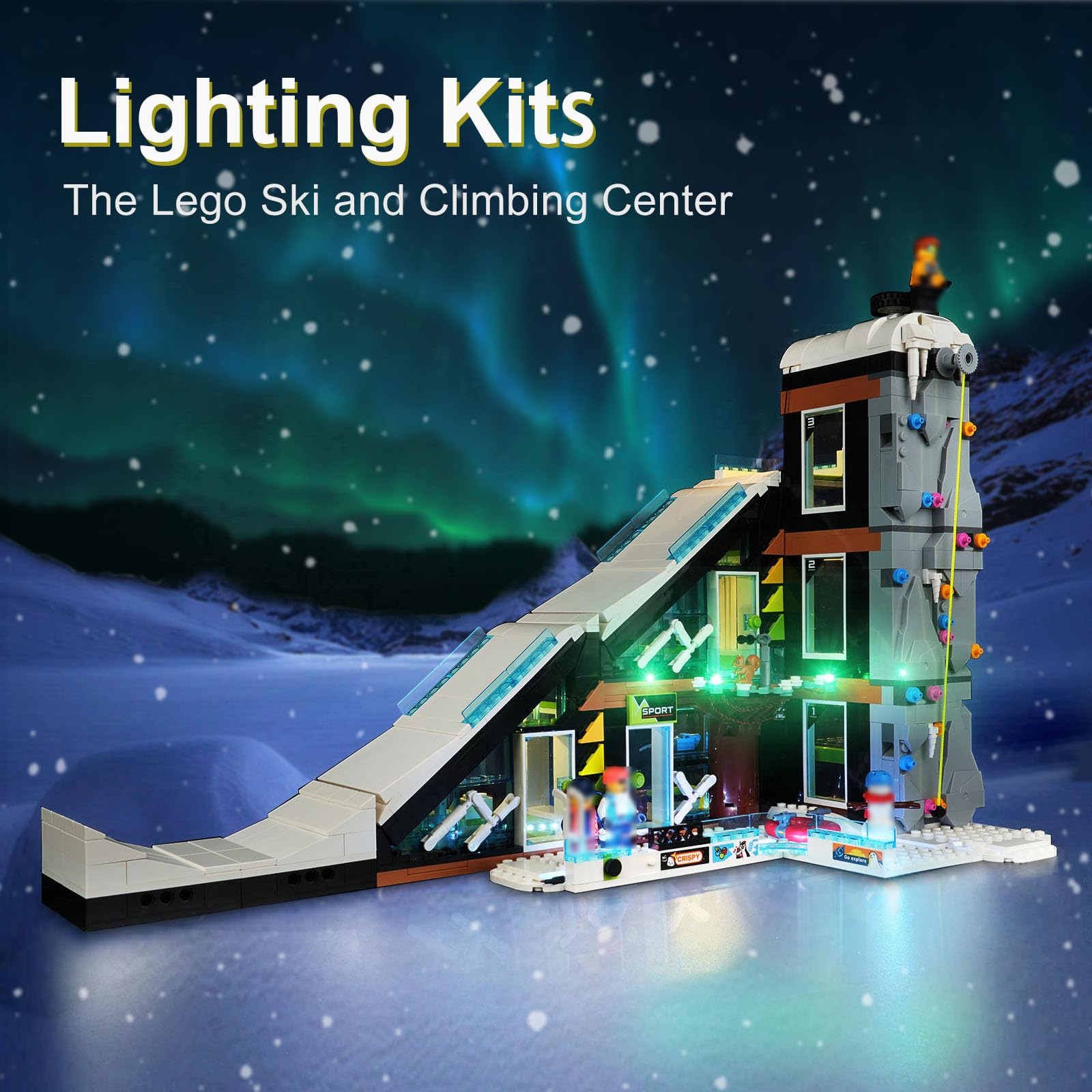LED Light Kit for Lego City Ski & Climbing Center 60366 - Compatible with Lego Building Blocks (Lego Set Not Included) - Perfect for Nighttime Displays & Model Enhancements