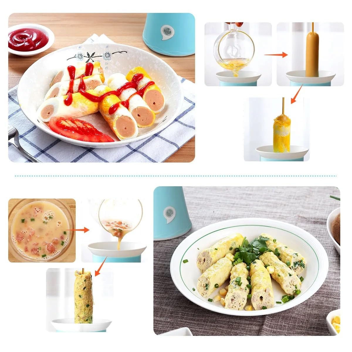 Automatic Egg Roll Maker Electric Egg Boiler - Omelette & Sausage Cooking Tool with Rising Function, Perfect for Breakfast Meal Prep & Home Kitchen Use (Color: 1)