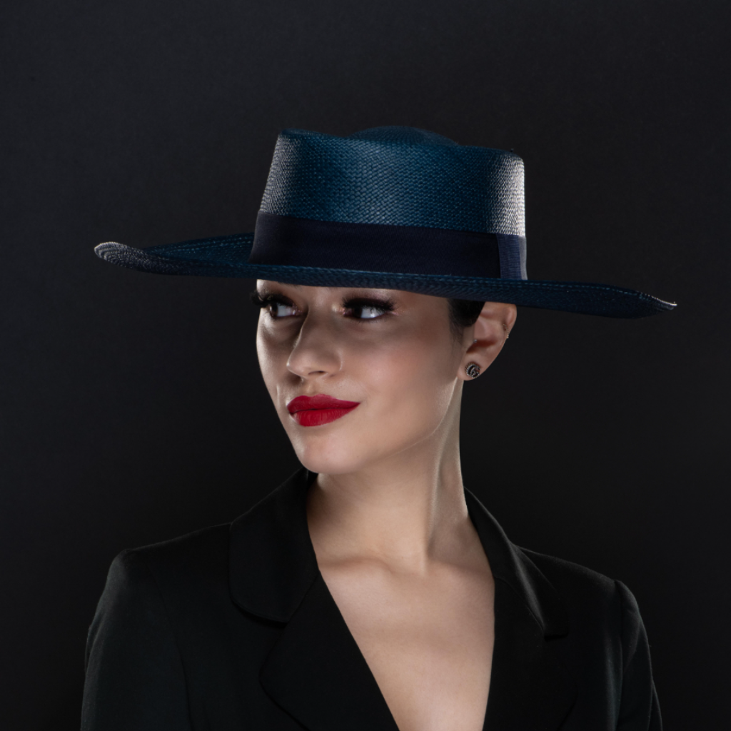 NA1408 Navy Blue Dumont Panama Hat for Men & Women - Lightweight Summer Sun Hat for Beach, Travel, and Outdoor Activities