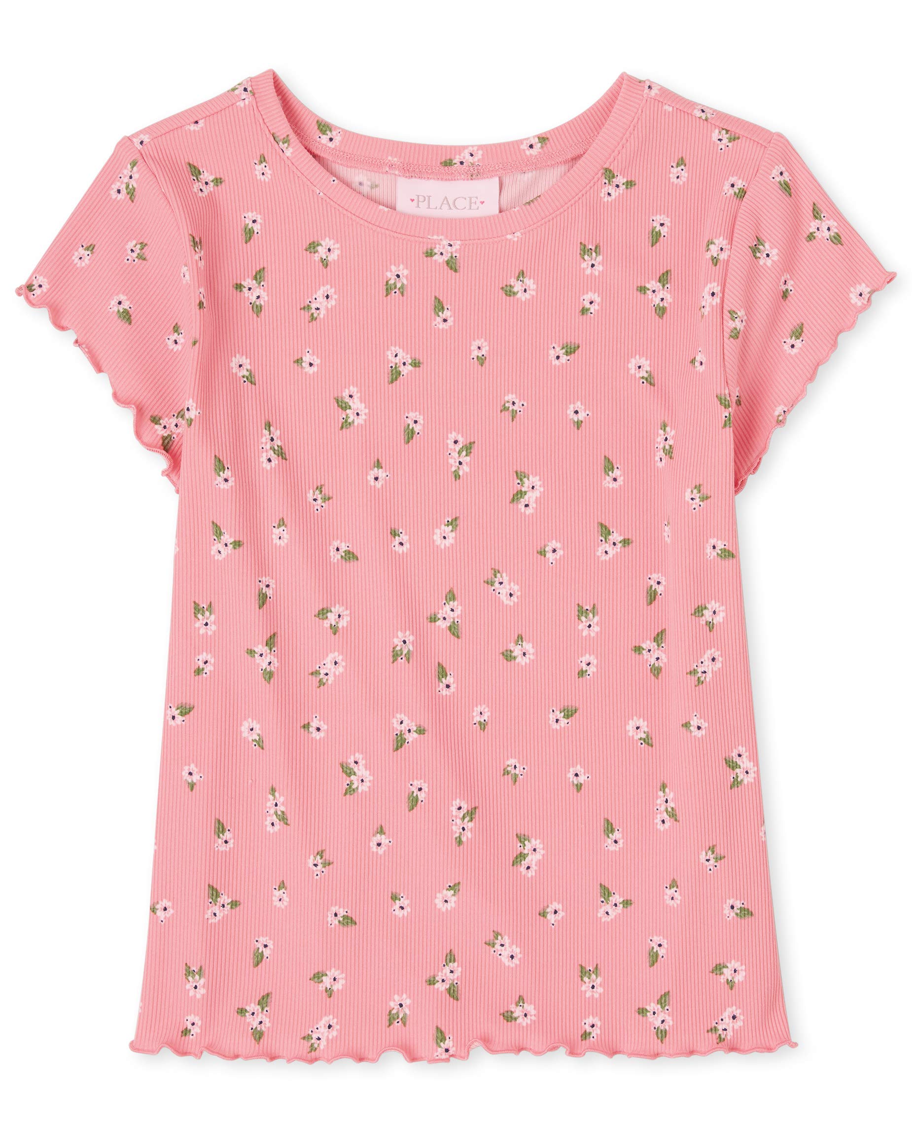 The Children's Place Girls' Short Sleeve Printed T-Shirt - Cute & Comfortable Cotton Top for Playdates, School & Summer Outfits