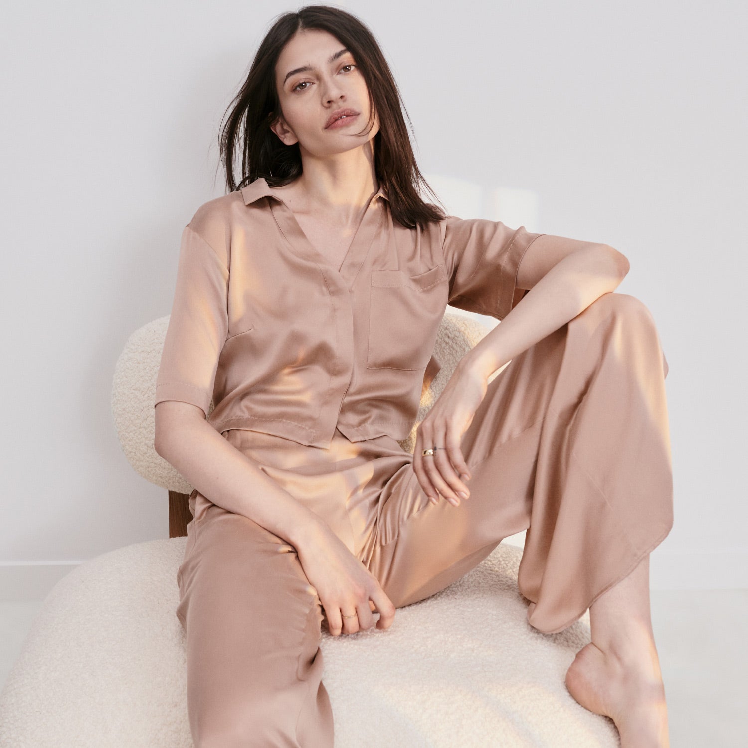 Luxury Washable Silk High Waist Pants Set - Comfortable & Breathable for Women - Perfect for Work, Travel & Lounge Wear