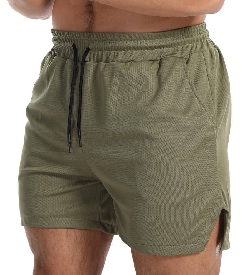 JWJ Men's 5 Inch Workout Shorts - Quick Dry Athletic Running Shorts with Zipper Pockets - Lightweight Gym & Jogging Shorts for Men - Perfect for Training, Running & Outdoor Activities