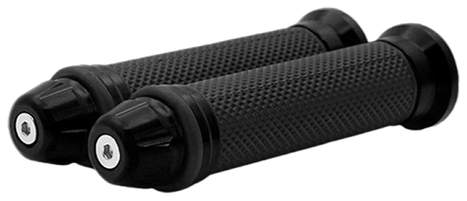 Anti-Slip Motorcycle Hand Grips - Black Rubber Handlebar Grips for Comfortable Riding