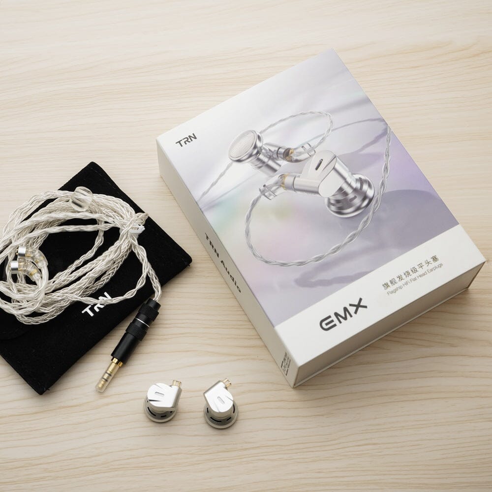 TRN EMX Flagship Audiophile Dynamic Driver Flat Head Earphones - High Fidelity Sound for Music Lovers, Studio Monitoring & Gaming