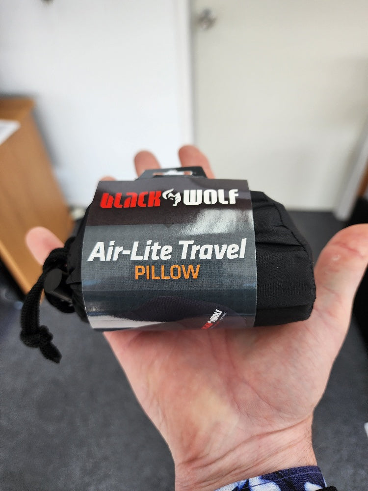 Black Wolf Air Lite Pro Pillow - Ultra Lightweight & Supportive Travel Pillow for Neck Pain Relief - Perfect for Airplanes, Camping & Home Use