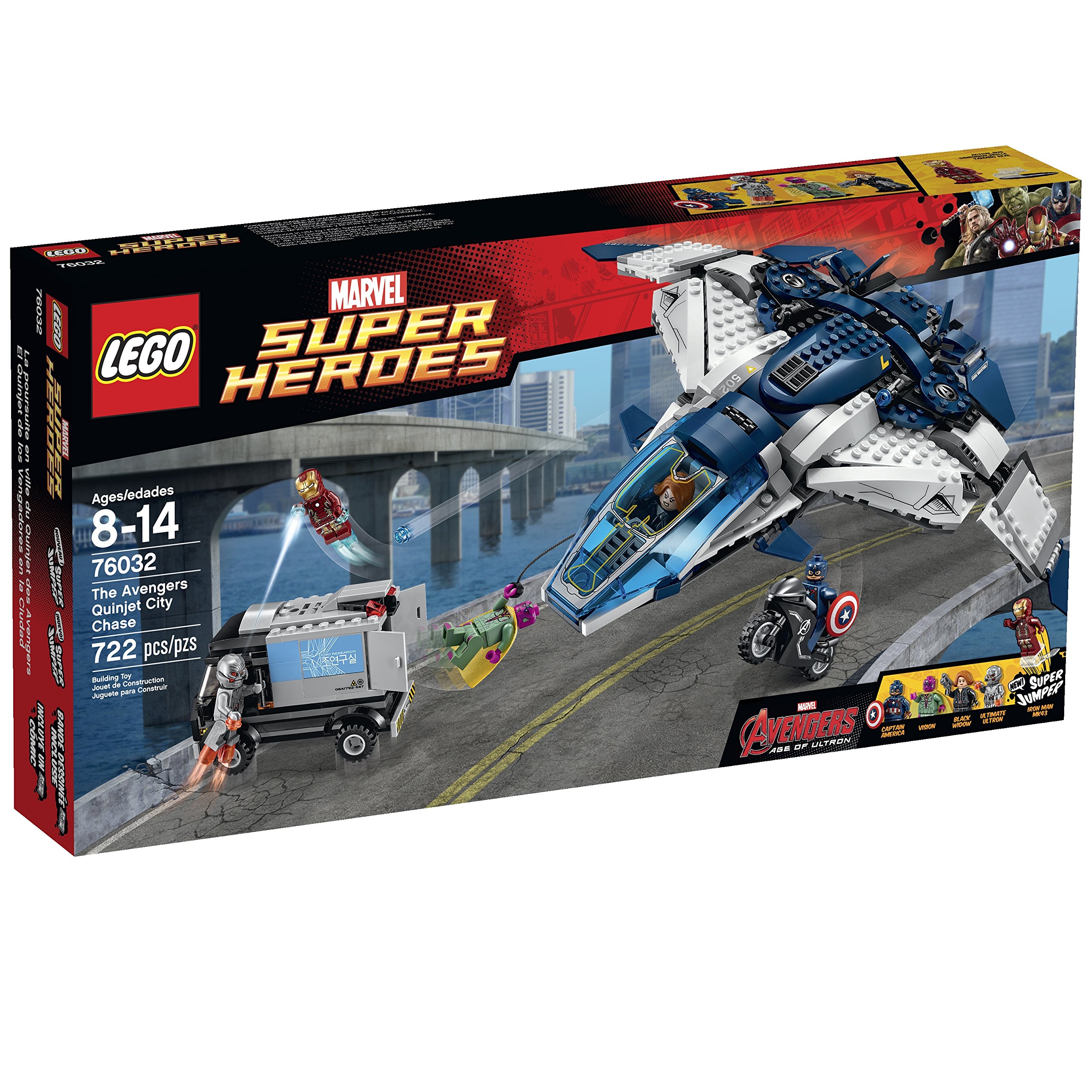 LEGO Superheroes The Quinjet City Chase Building Set - Avengers Superhero Toy for Kids & Collectors - Perfect for Creative Play & Marvel Fans Gifts