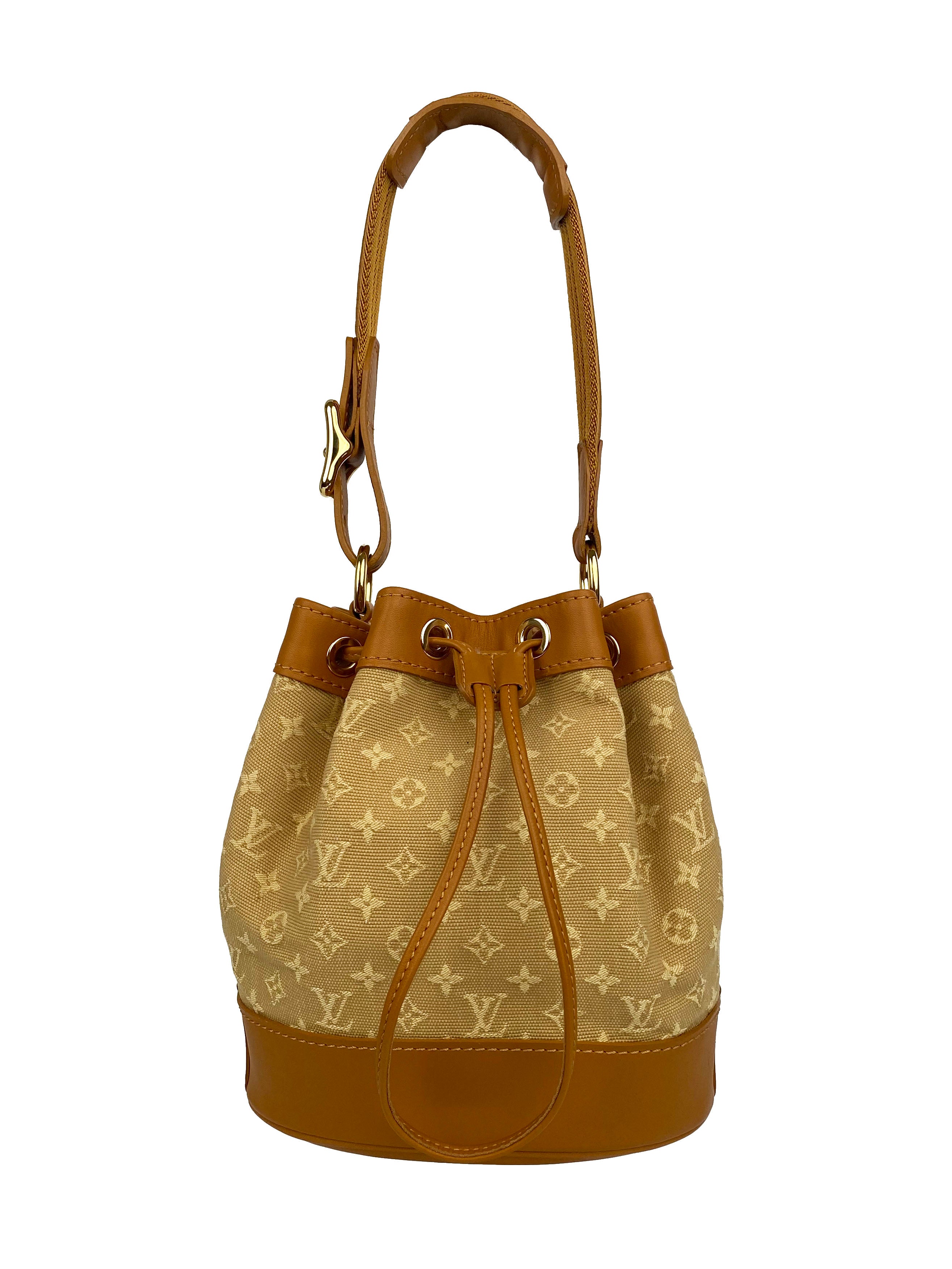 Authentic Louis Vuitton Mini Noelie Bucket Bag in Tan - Luxury Crossbody Handbag for Women, Perfect for Date Night & Travel Accessories