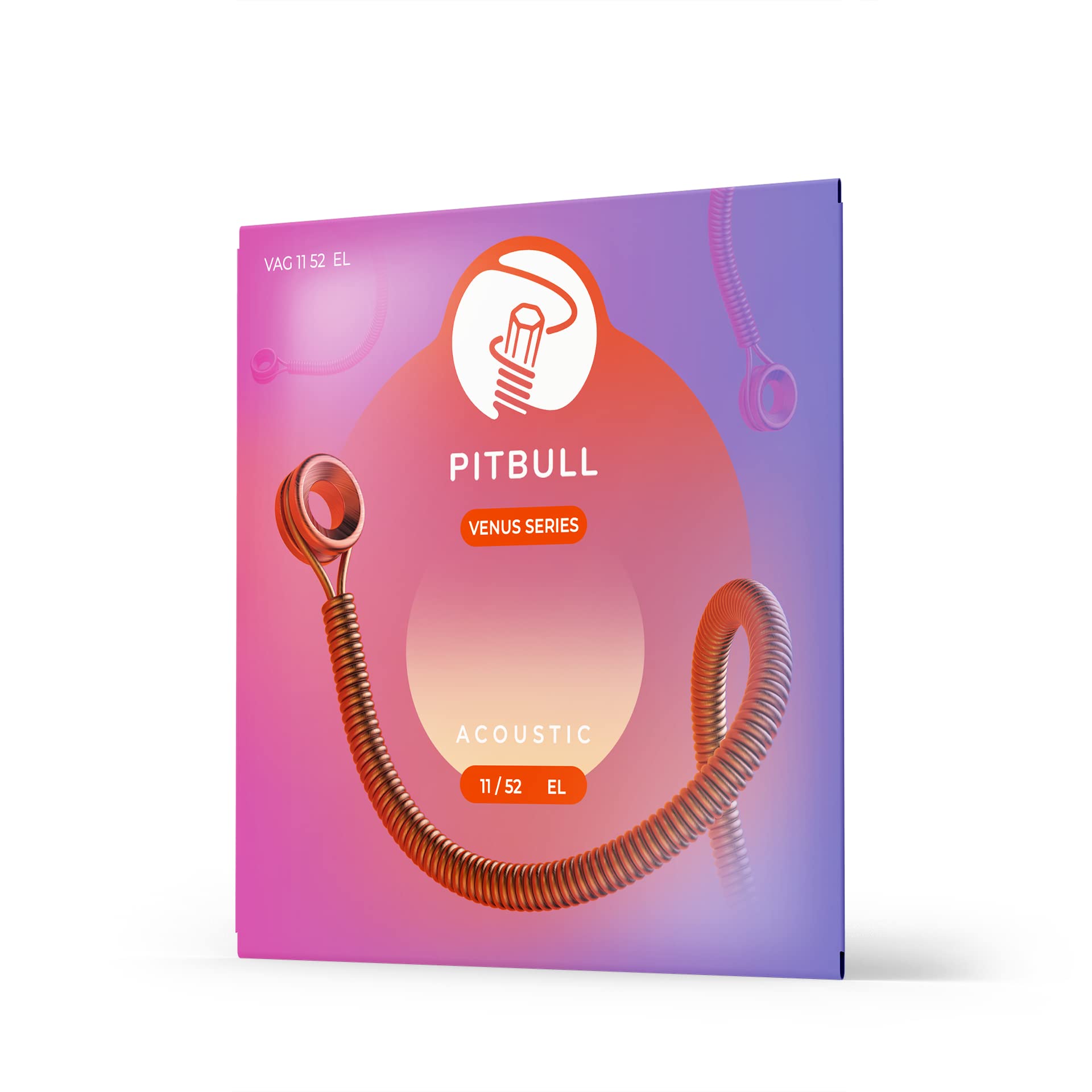 Pitbull Venus Acoustic Guitar Strings (11-52 Extra Light) - Premium Quality Strings for Beginners & Professionals - Perfect for Folk, Country & Blues Music
