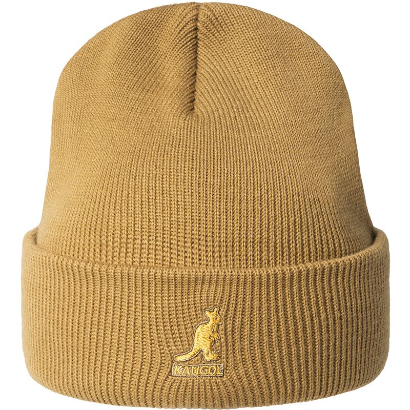 Kangol Acrylic Pull On Beanie Hat for Men & Women - Soft Winter Knit Hat in Camel Color - Perfect for Skiing, Snowboarding & Cold Weather Activities