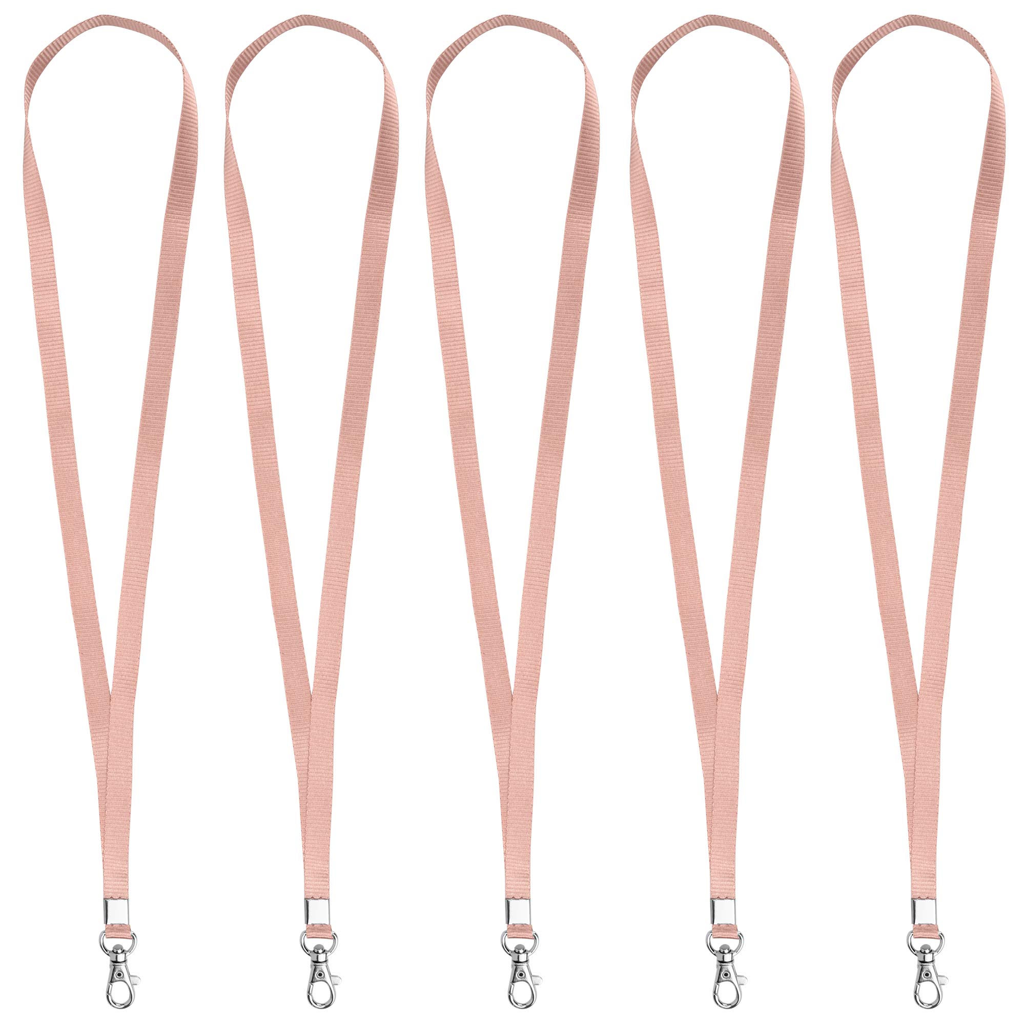 Durable Nylon ID Lanyard with Swivel Hook - Rose Gold for Badge Holders & Keychains