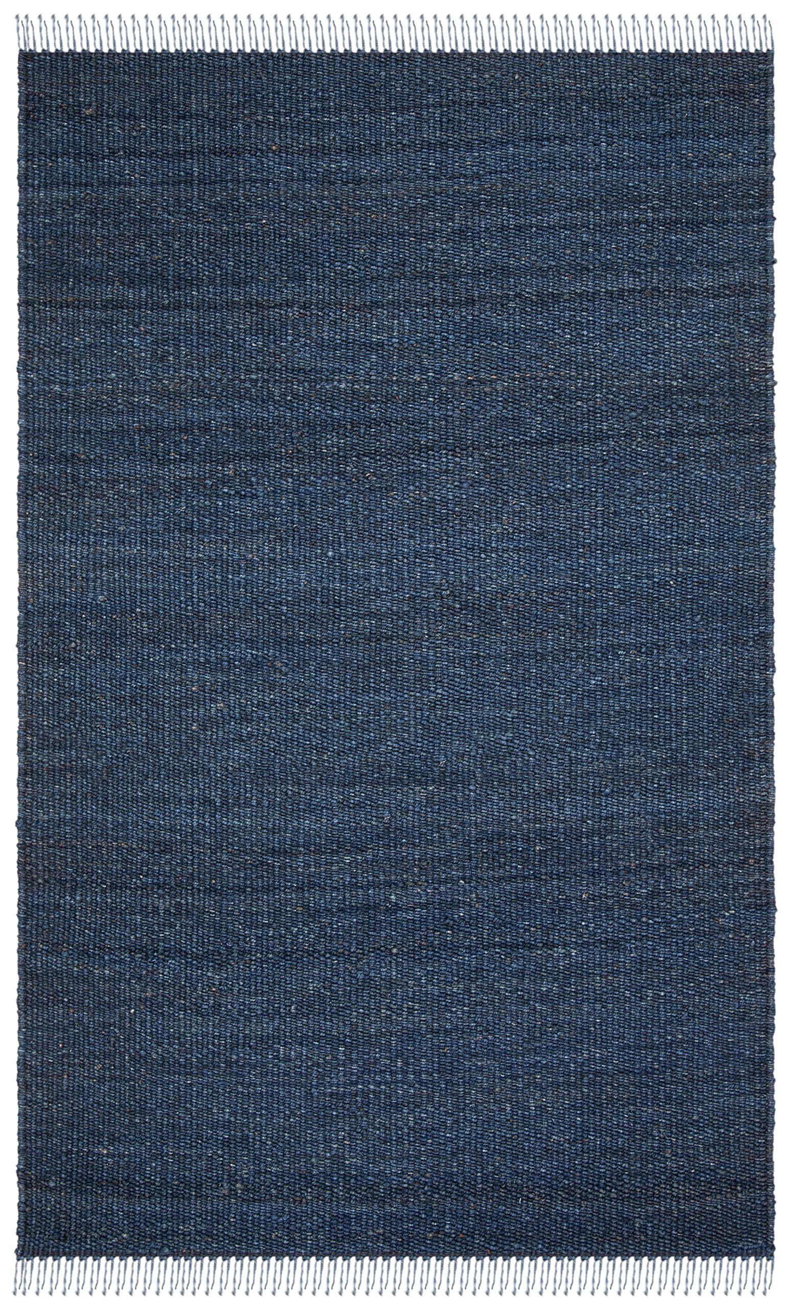 SAFAVIEH Natural Fiber Collection Handmade Boho Fringe Woven Jute Area Rug - 6' x 9' Navy Blue, Eco-Friendly & Durable for High Traffic Areas - Perfect for Living Room, Bedroom, Dining Room & Boho Home Decor (NF368N)