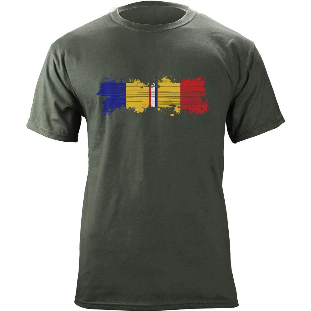 Distressed Combat Action Ribbon Veteran T-Shirt - Patriotic Military Apparel for Veterans Day, Memorial Day & Army Pride - Perfect for Military Supporters & Active Duty Soldiers
