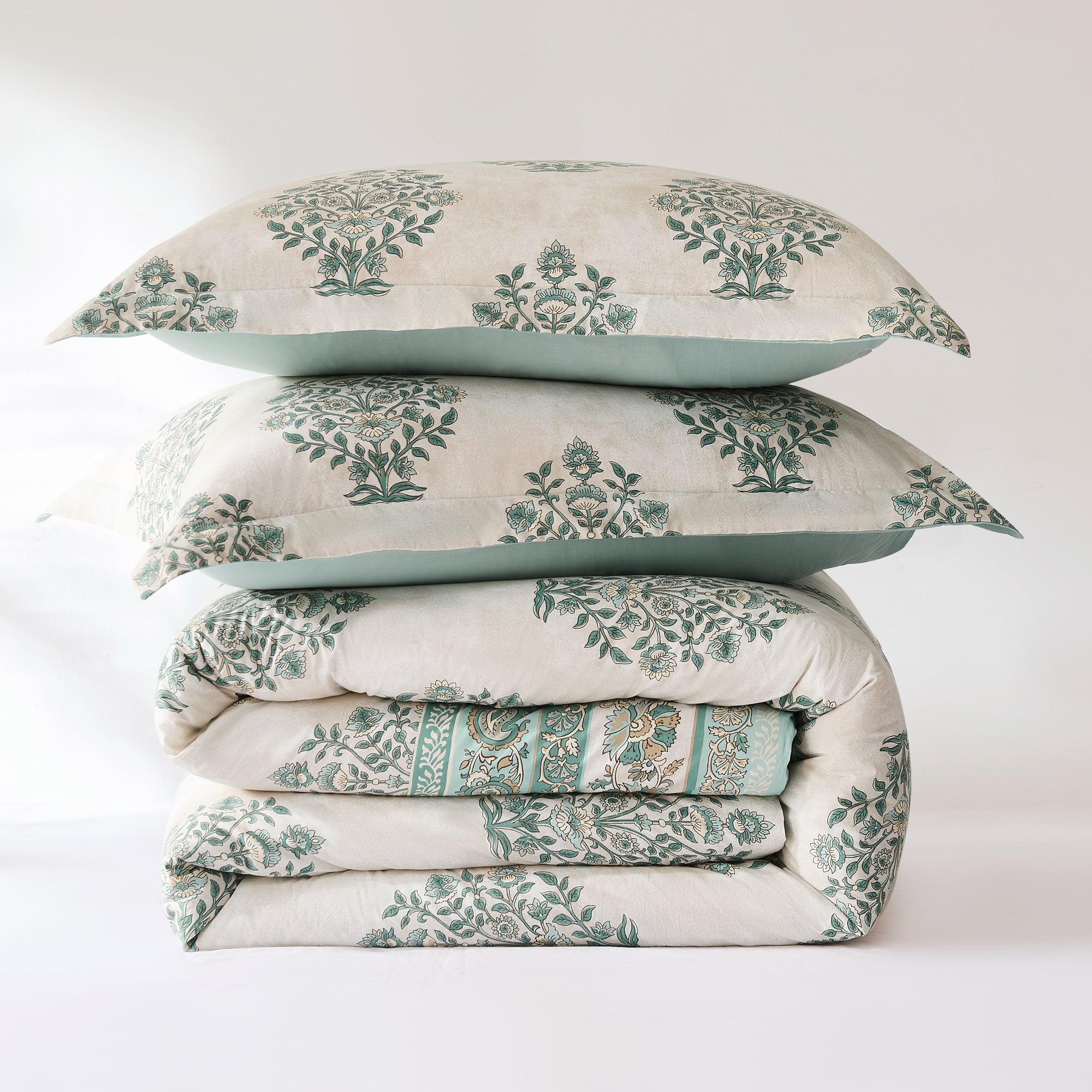 Sofia Floral Block Bouquet Cotton Comforter Set - Soft & Breathable Bedding for Cozy Bedroom Decor, Perfect for Master Bedroom, Guest Room & Dorm