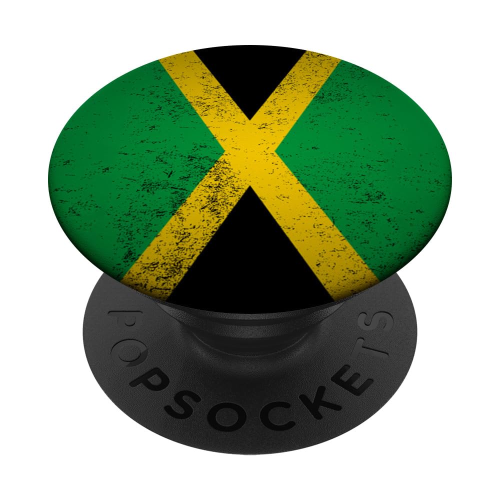 Grunge Jamaica Flag PopSockets - Swappable PopGrip for Phone & Tablet - Cool Afro Jamaican Gift for Northern America - Perfect for Music Lovers, Travel Enthusiasts & Caribbean Culture Fans