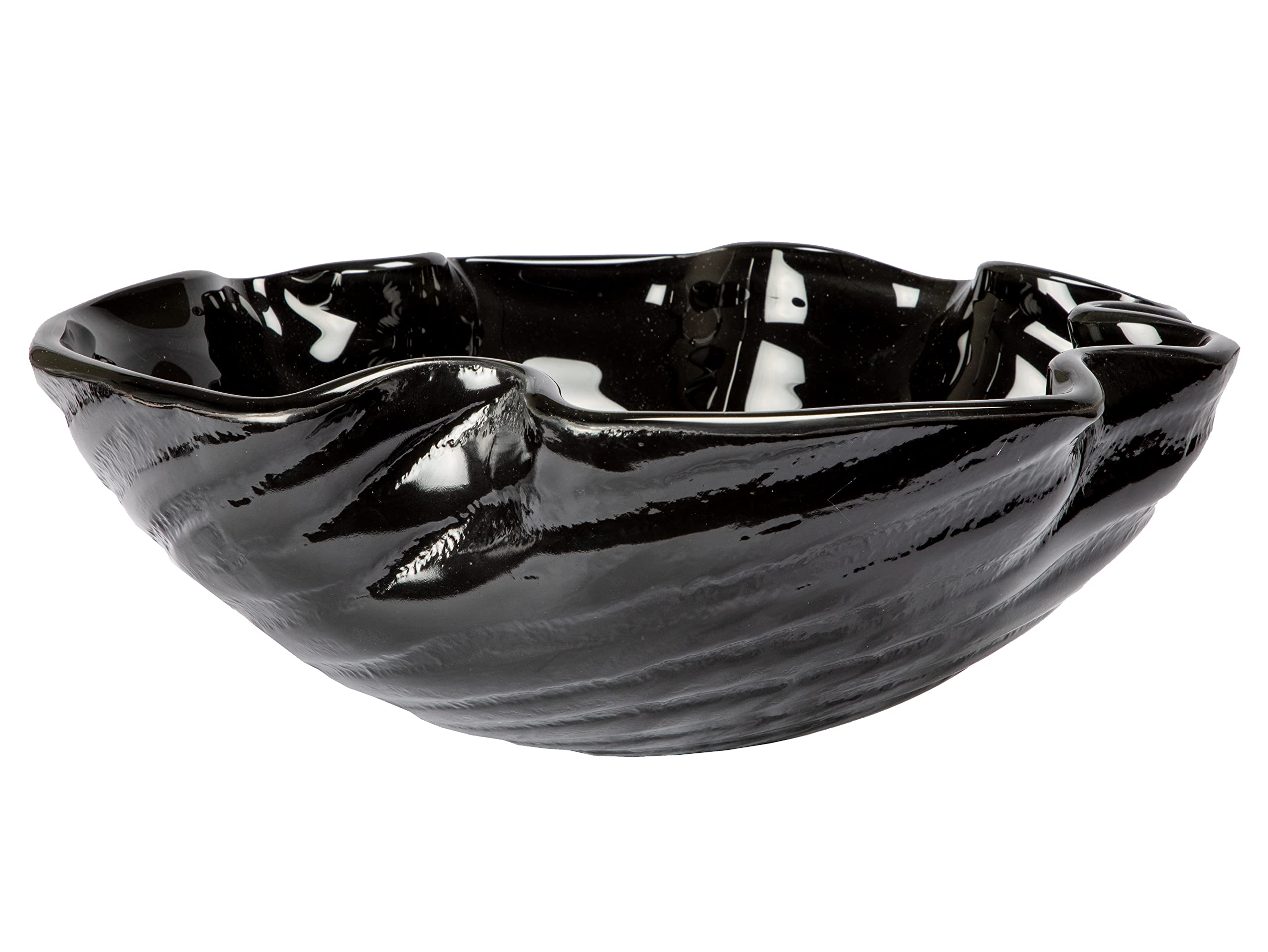 Midnight Wave Glass Vessel Bathroom Sink - Modern Oval Above Counter Basin for Vanity, Powder Room & Luxury Bathroom Decor