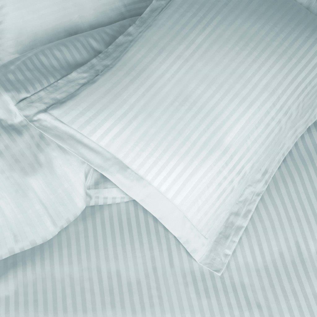 Luxury Egyptian Cotton 600 Thread Count Duvet Cover Set - Queen Size, Striped Design for Bedroom Decor | Soft & Breathable Bedding Set for Hotels, Guest Rooms & Master Bedrooms