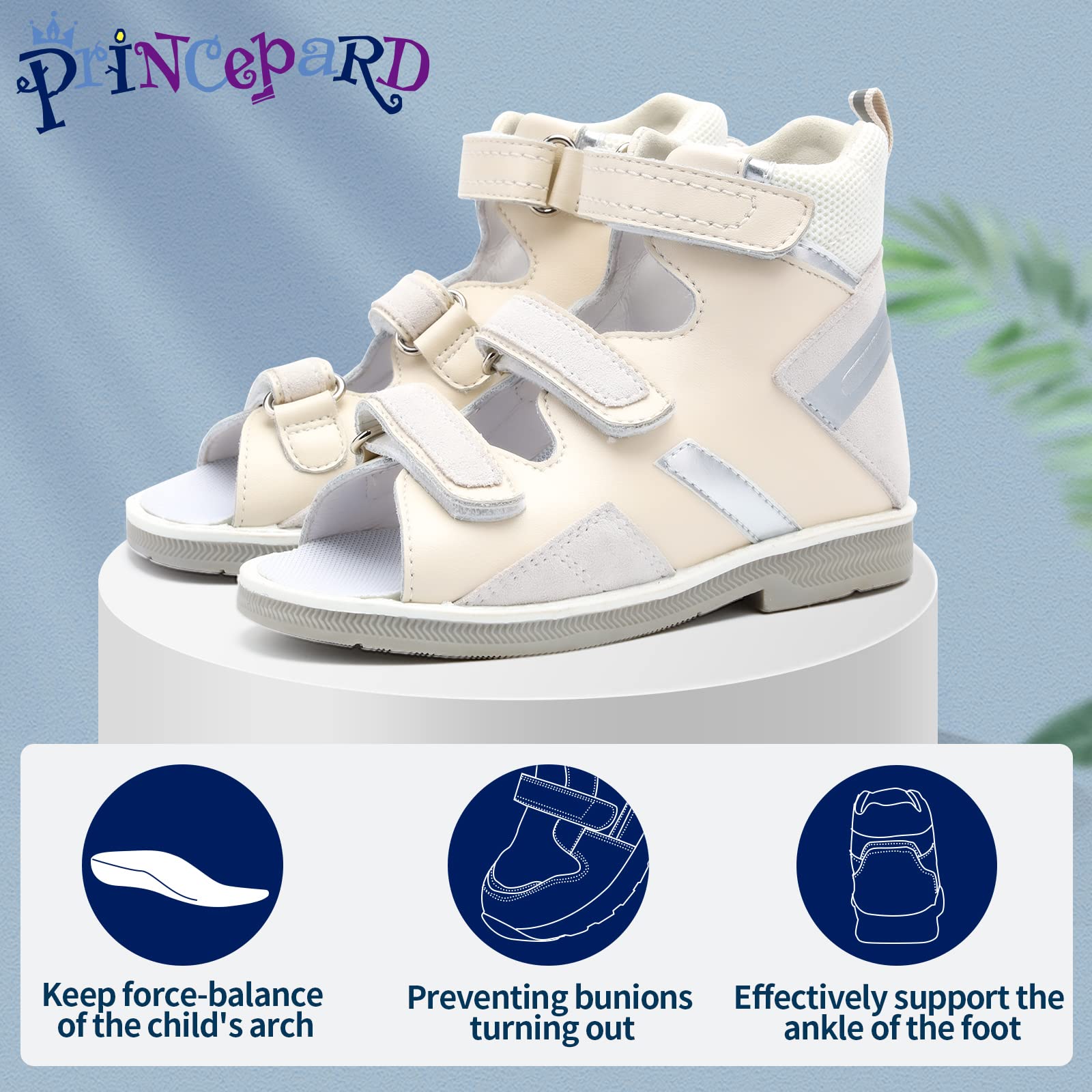 **Orthopedic Sandals for Kids - Summer High Top Shoes with Arch & Ankle Support, Non-Slip Soles - Perfect for Outdoor Play, Beach & Daily Comfort**