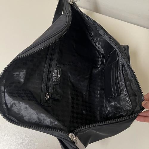 KARL LAGERFELD Paris Voyage Sling Backpack - Black Unisex One Size Shoulder Bag for Travel, Work & Daily Use