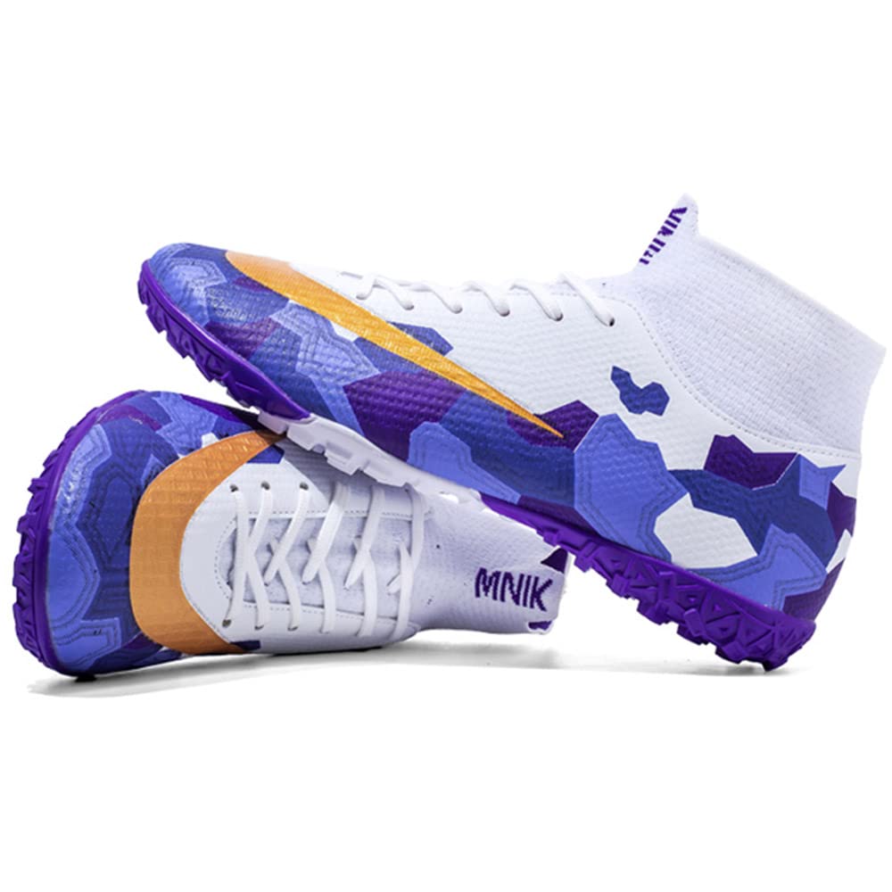 HESBITEUL Men's Soccer Cleats - Lightweight Football Shoes for Boys & Students - High Grip Outdoor/Indoor Athletic Sneakers for Training & Matches