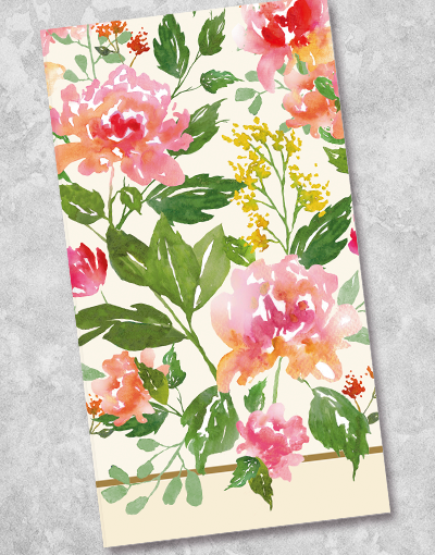 Bohemian Blossoms Cotton Guest Towels - 40 Count Floral Printed Napkins for Bathroom, Kitchen & Party Decor