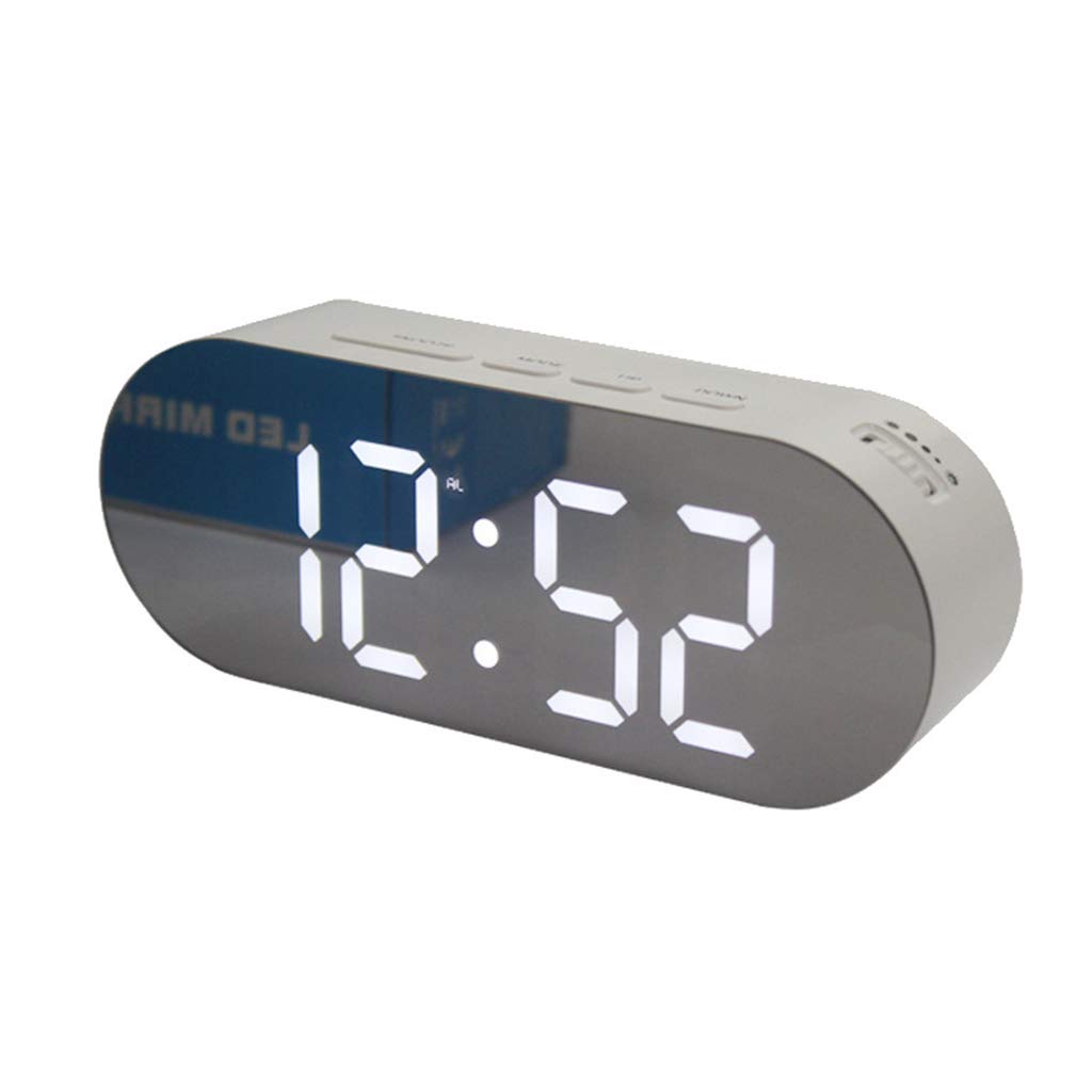 Ywengouy Digital Alarm Clock with Mirror, Kitchen Timer, Dual USB Ports, LCD Screen & Countdown Function - Perfect for Bedroom, Office, and Kitchen Use