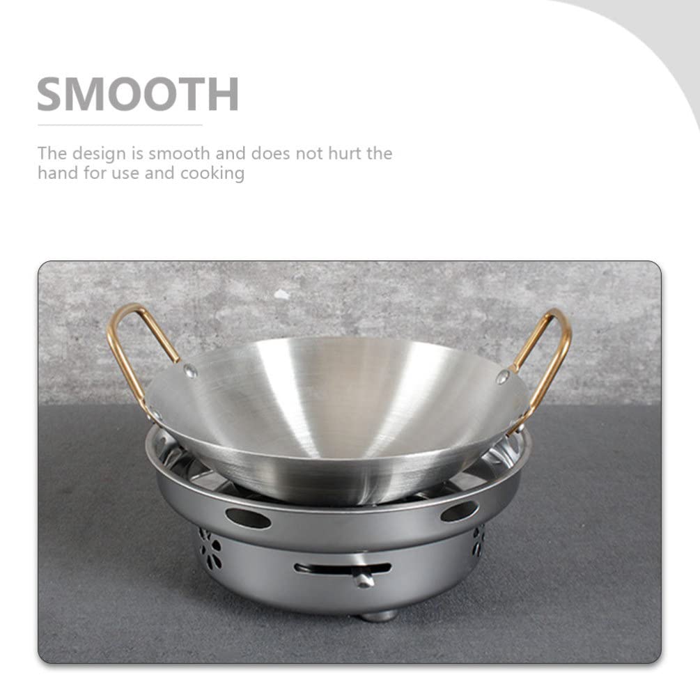 Homoyoyo Stainless Steel Amphora Cookware Set - Thickened Griddle, Hot Pot, Wok & Sauté Pan for Stir-Frying - Outdoor/Indoor Stove Compatible - Perfect for Camping, Home Cooking & Asian Cuisine