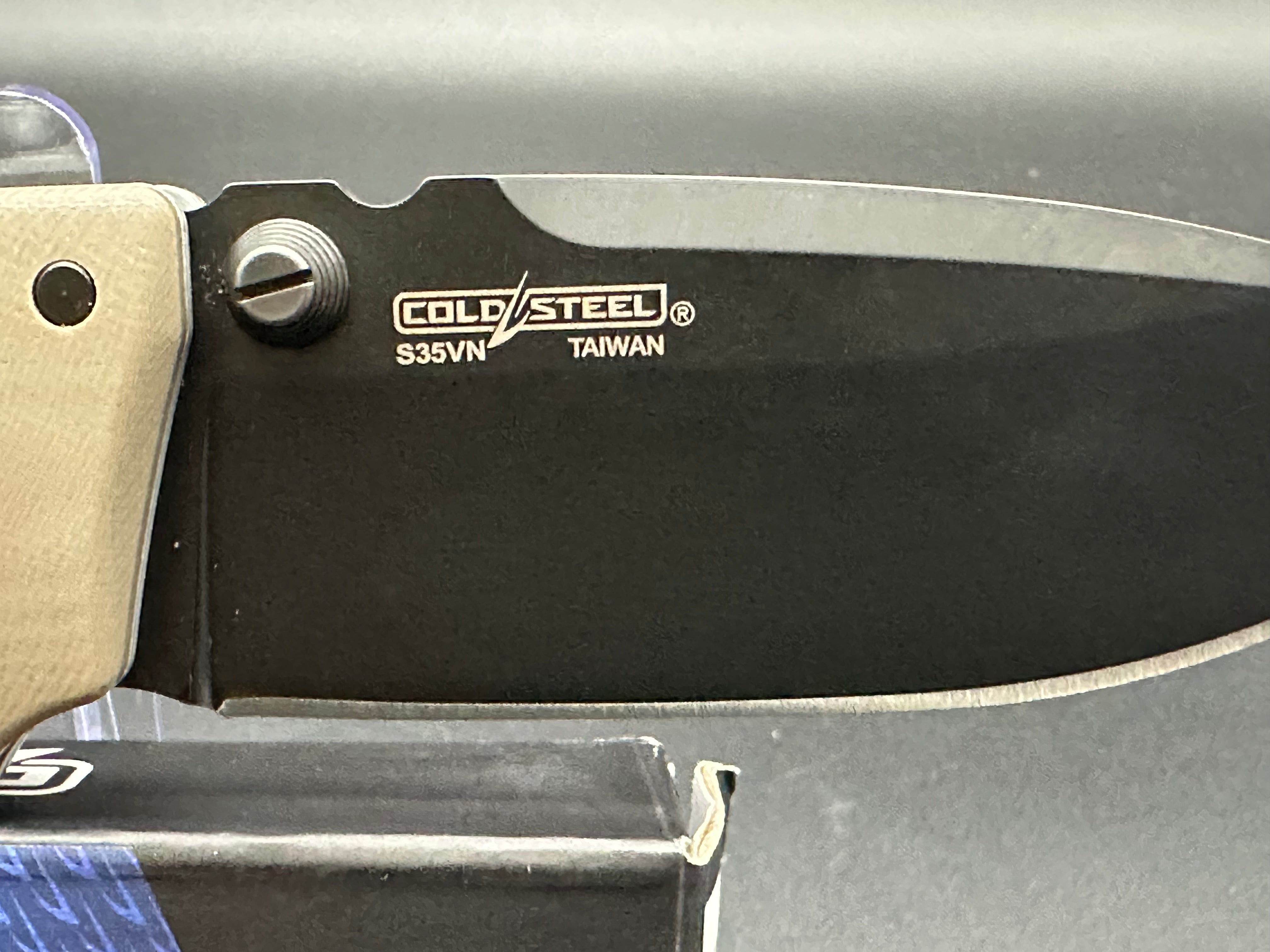Cold Steel AD10 Tactical Folding Knife - Dark Earth G10 Handle, DLC Coated Blade for Outdoor Survival, Camping & EDC