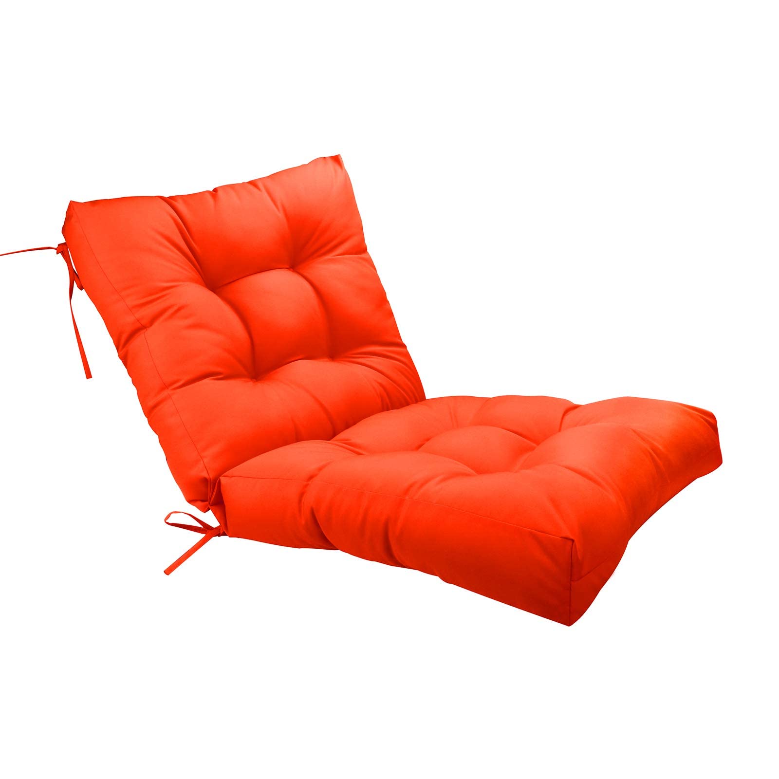 **SewKer 20x20 Inch Outdoor Seat Cushion - Tufted Patio Chair Cushion Replacement for Indoor/Outdoor Furniture, Orange Red (Pack of 1) - Perfect for Garden, Deck, Poolside & Living Room Comfort**