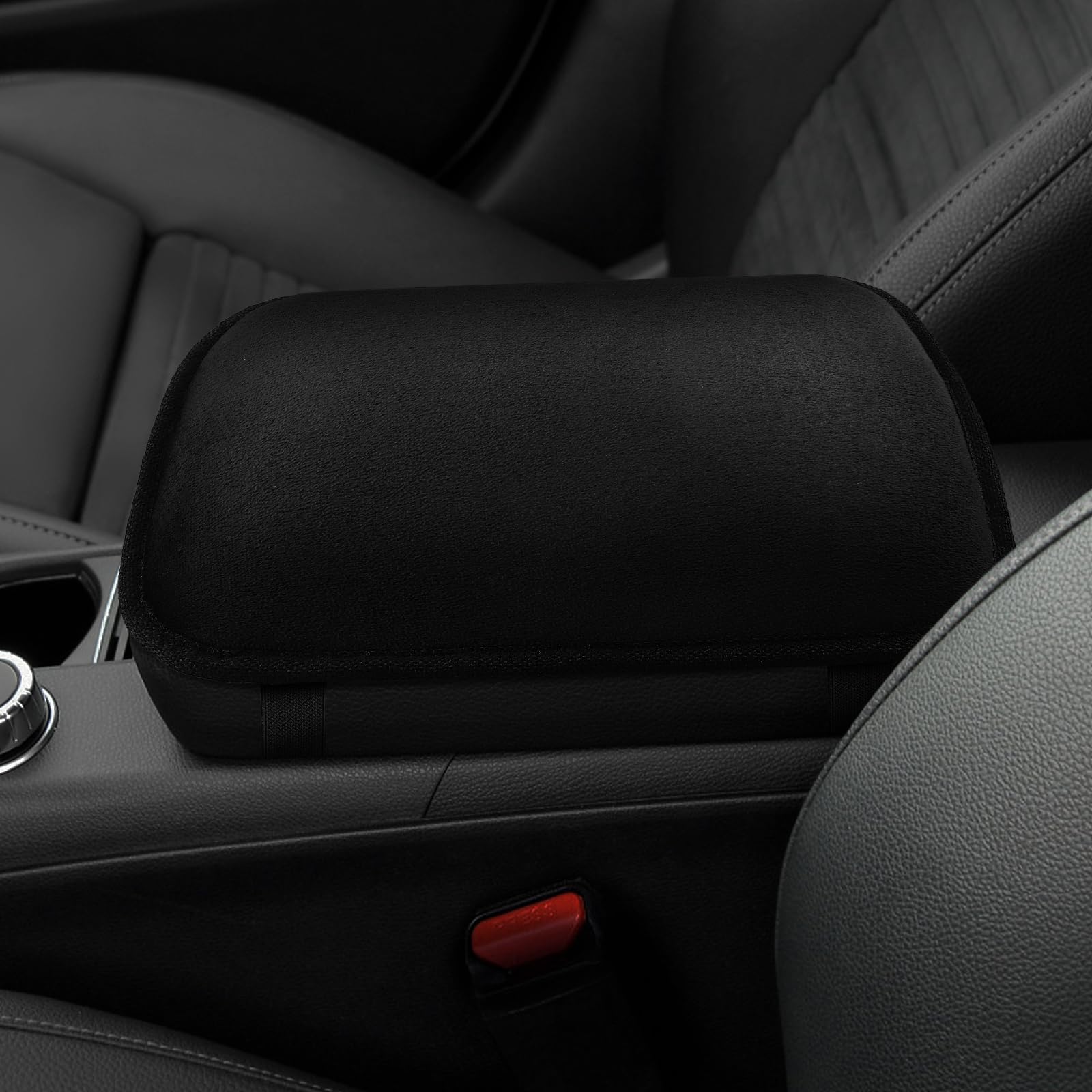 Premium Car Center Console Armrest Pad Protector - Universal Fit for Cars & SUVs - Soft Comfort Cushion Cover (Black) | Perfect for Long Drives & Road Trips