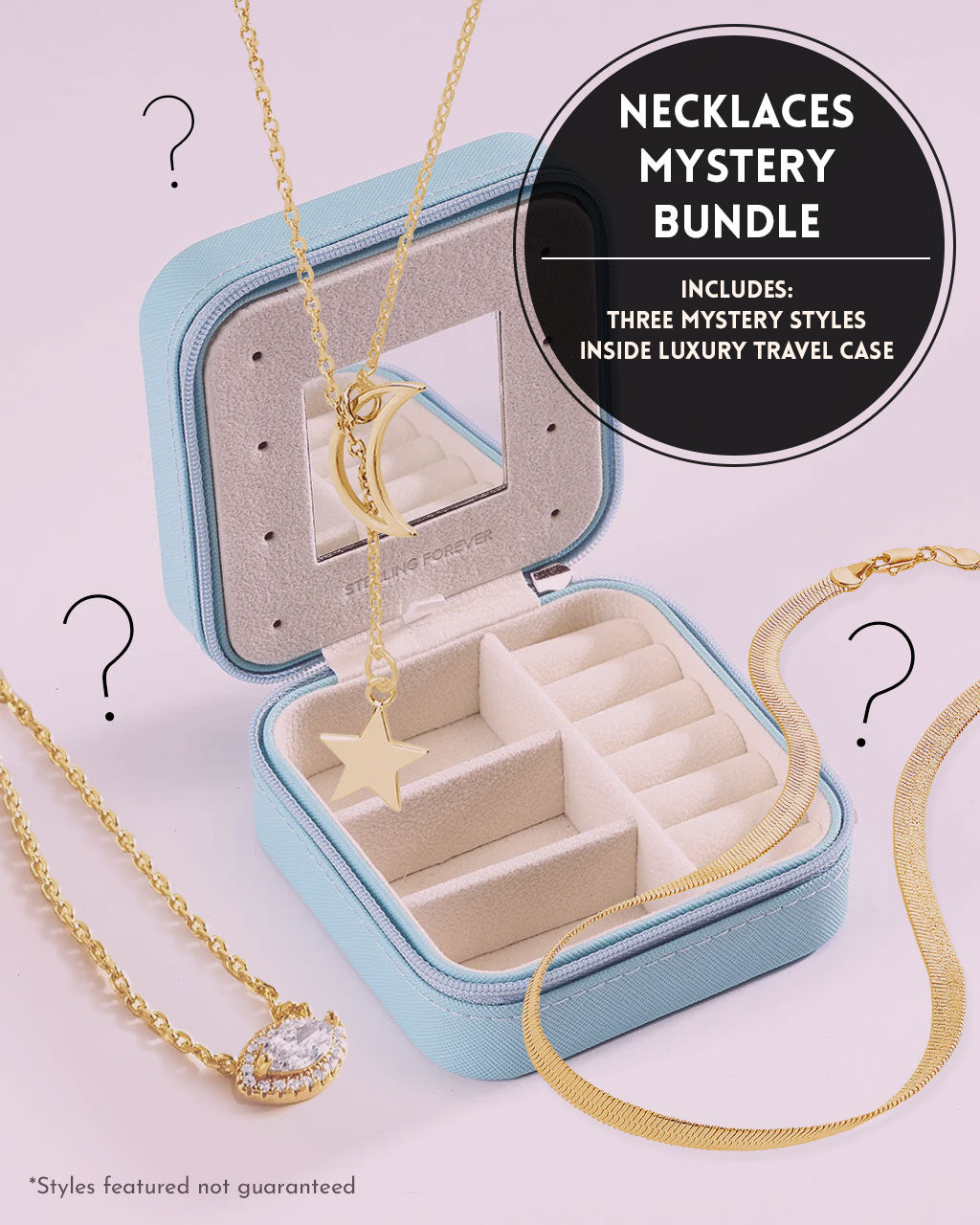Mystery Jewelry Bundle - Necklace Set with Elegant Jewelry Case | Perfect for Gifts, Travel & Special Occasions