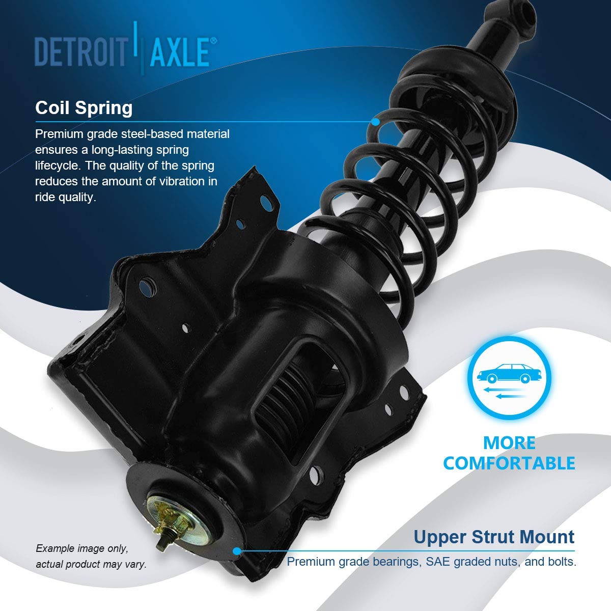 Detroit Axle Complete Strut Assembly Kit for 2000-2005 Hyundai Sonata & Kia Optima Magentis - 4 Struts with Coil Springs & Sway Bar Links - Front & Rear Suspension Replacement - Perfect for Smooth Ride & Enhanced Vehicle Stability on Roads