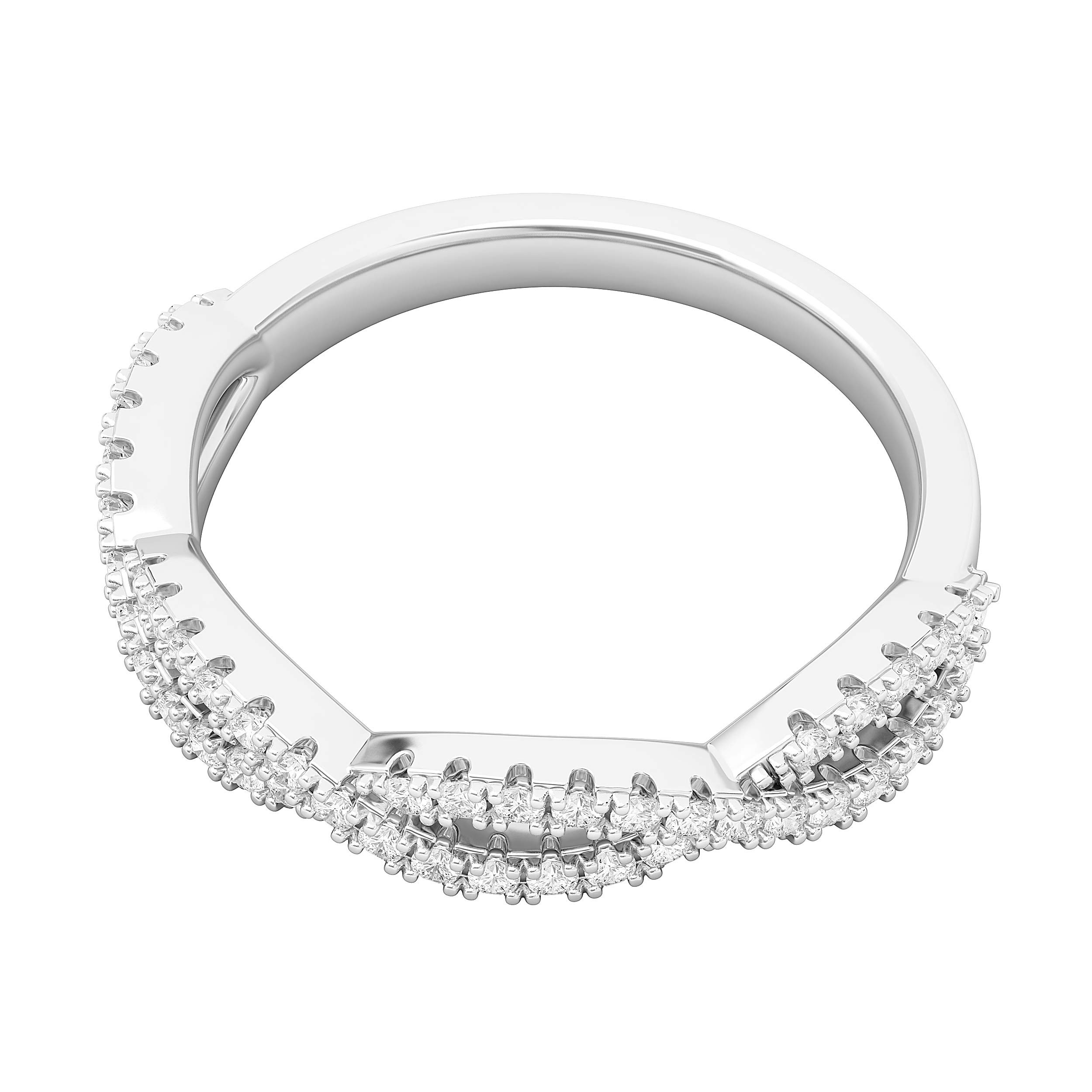 Sterling Silver Infinity Twist Wedding Band - Half Circle with Simulated Diamond or Genuine Moissanite - Matching Rings for Women - Perfect for Anniversaries, Engagements & Romantic Gifts