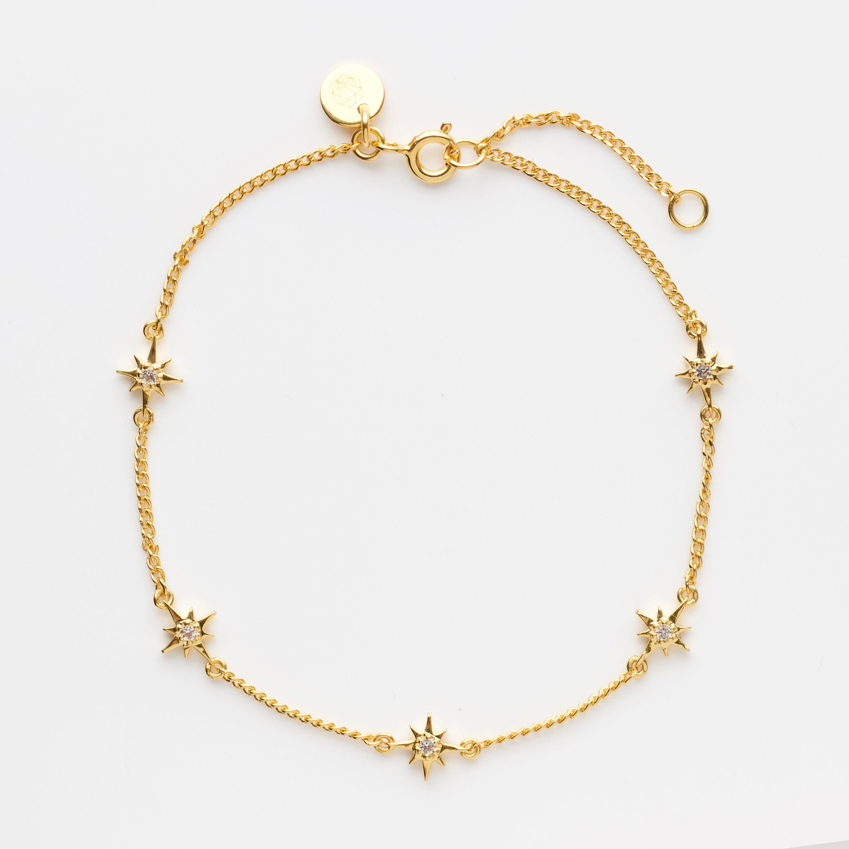 Celestial Dainty White Topaz Star Bracelet for Women - Elegant Sterling Silver Charm Bracelet with Sparkling Gemstones - Perfect for Birthday Gifts, Anniversary & Special Occasions