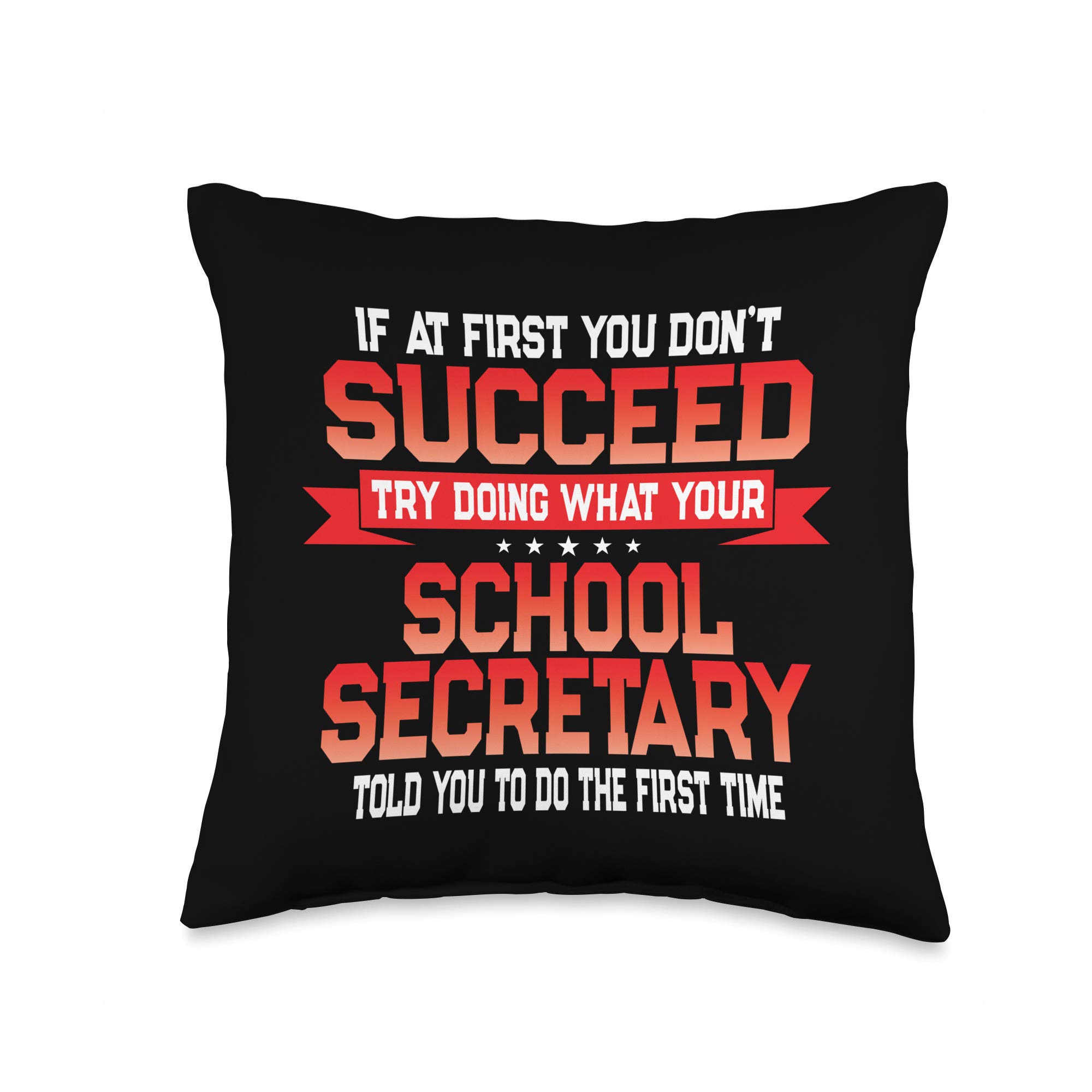 Funny School Secretary Quote Throw Pillow - 16x16 Inch Multicolor Decorative Cushion for Office, Teacher Appreciation Gift, Staff Lounge Decor