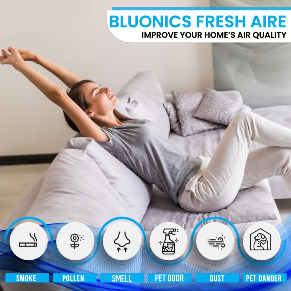 Bluonics Fresh Aire 3-Pack Water Air Washer with 7-Color LED Night Light & White Noise, Includes Lavender Fragrance Bottle - Perfect for Bedroom, Office, and Spa Relaxation
