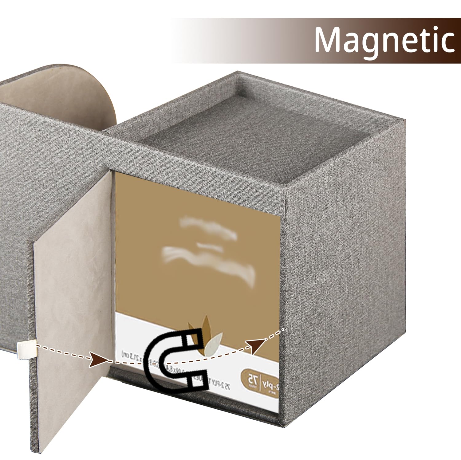 Square Tissue Box Cover with Storage Tray - Modern Decorative Cube Tissue Holder & Remote Control Organizer for Bathroom, Vanity, Nightstand - Perfect for Home & Office Use