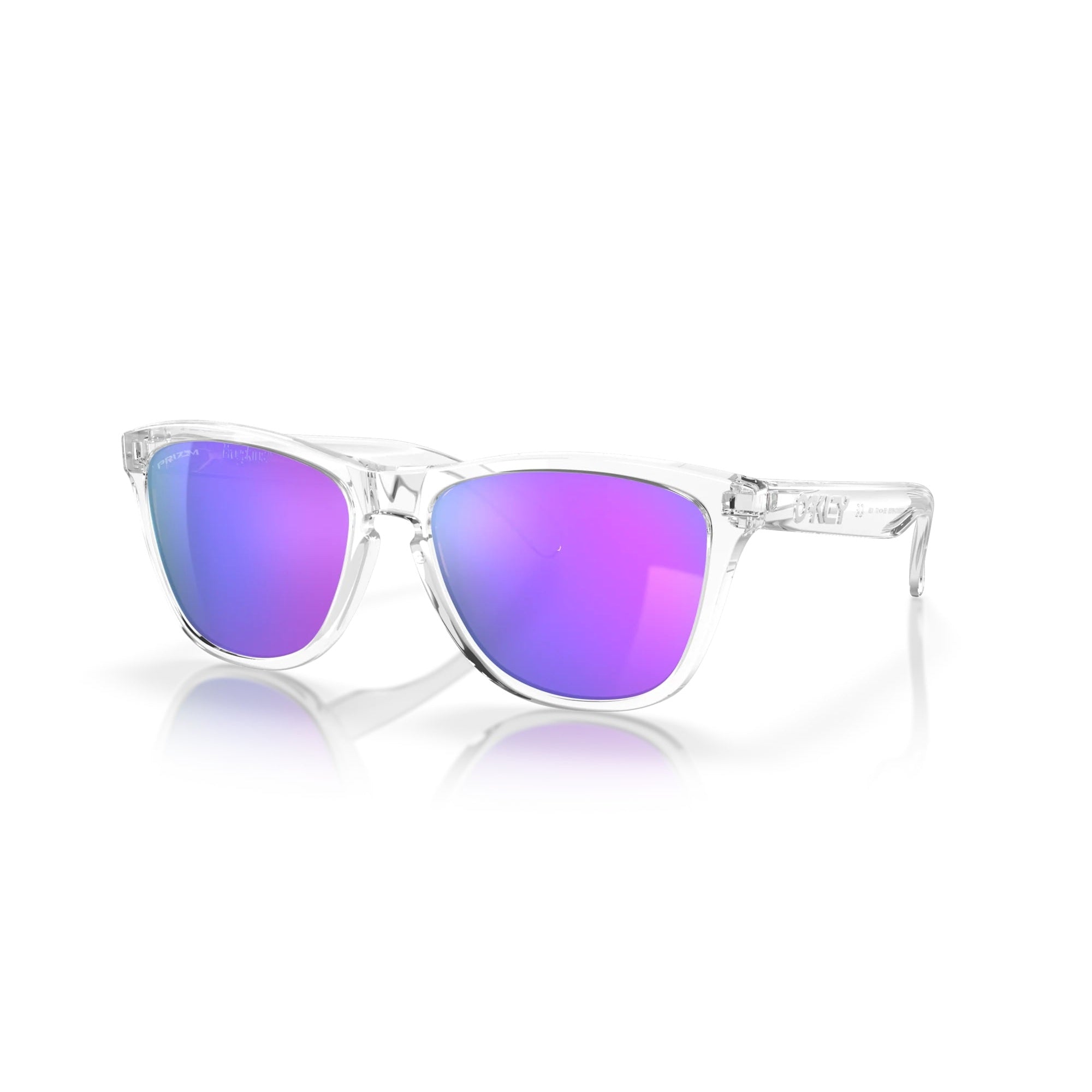 Oakley Frogskins Sunglasses - Polished Clear Frame with High-Performance Lenses for Men & Women - Perfect for Outdoor Sports, Running, and Casual Wear
