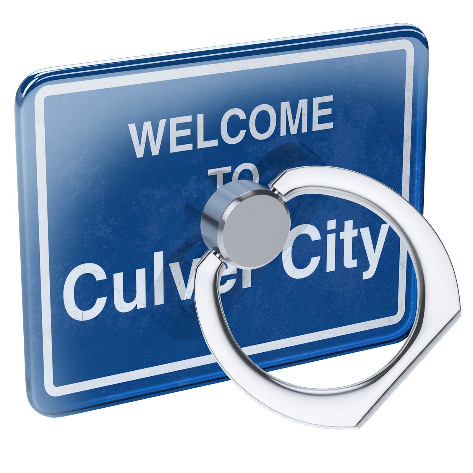 Cell Phone Ring Holder with Collapsible Grip & Stand - Welcome to Culver City Design by Neonblond - Perfect for Travel, Work, and Daily Use