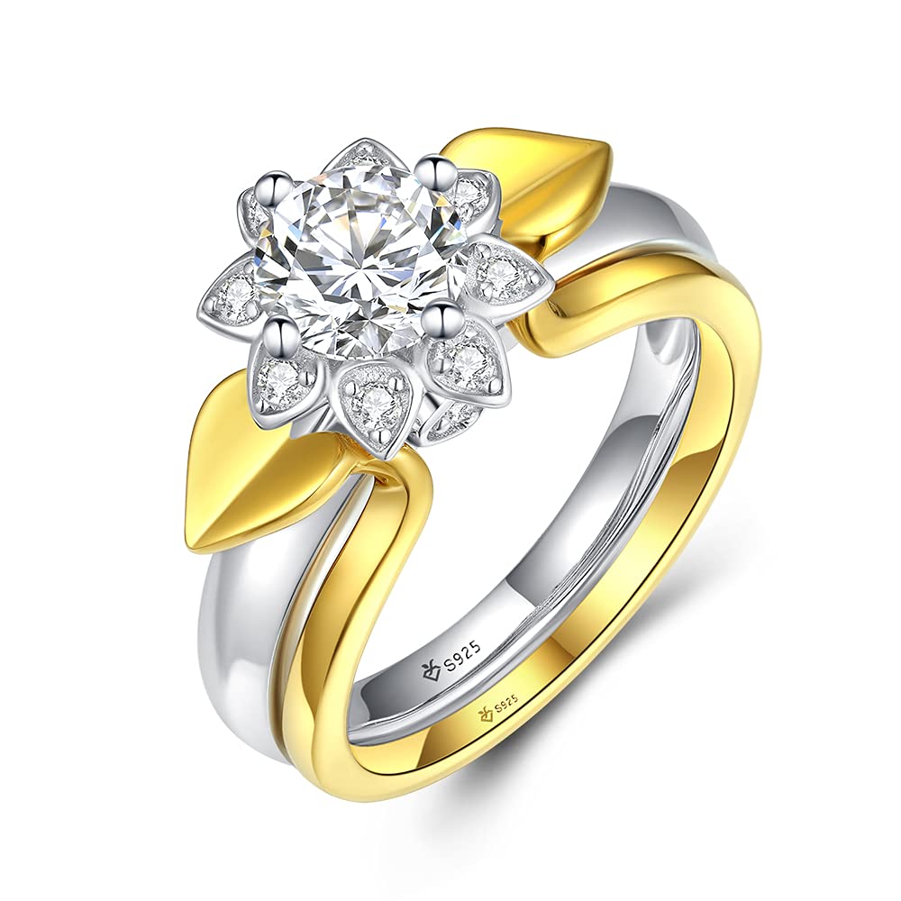 Moissanite Engagement Rings for Women - D Color VVS1 Wedding Band Bridal Sets in Sterling Silver | Elegant Moissanite Wedding Ring Sets for Brides, Anniversaries & Special Occasions