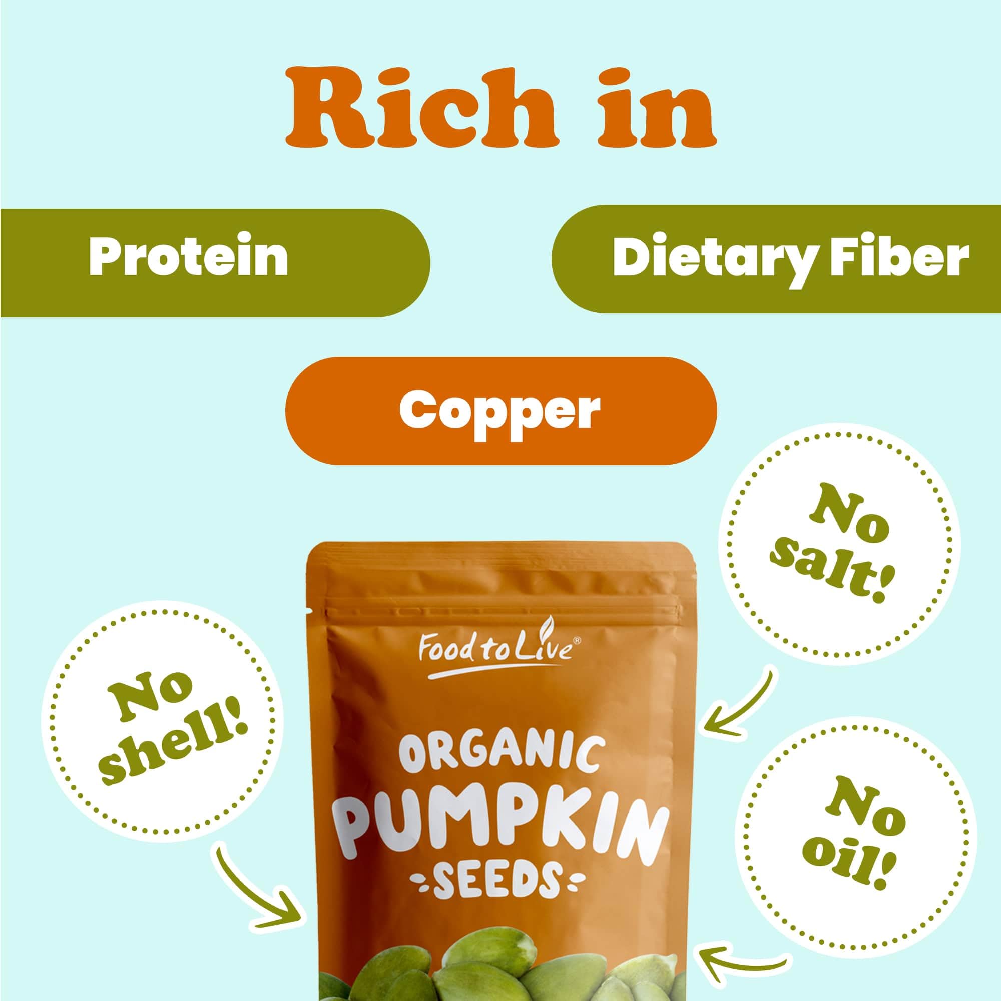 Food to Live Organic Raw Pepitas (Pumpkin Seed Kernels) — 12 Pounds, Non-GMO, Unsalted, No Shell, No Oil, Vegan, Kosher, Bulk. Perfect for Keto Diet, Healthy Snacking, Baking, Salads & Smoothie Bowls