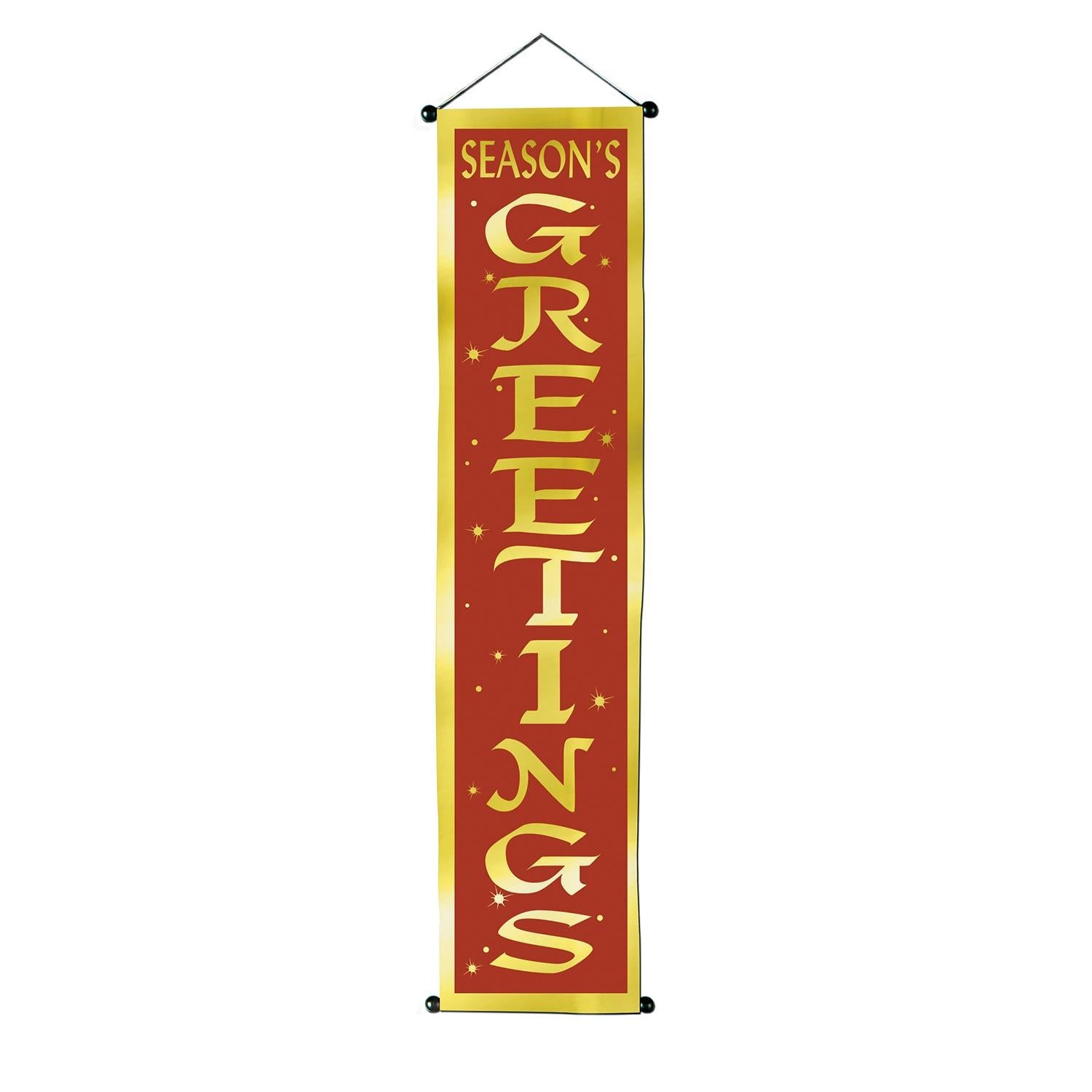 12 Pack Beistle Christmas Season's Greetings Velvet Lame Door Panels - Holiday Home Decor for Christmas Party, Front Door Decoration, Winter Festival & Seasonal Celebration