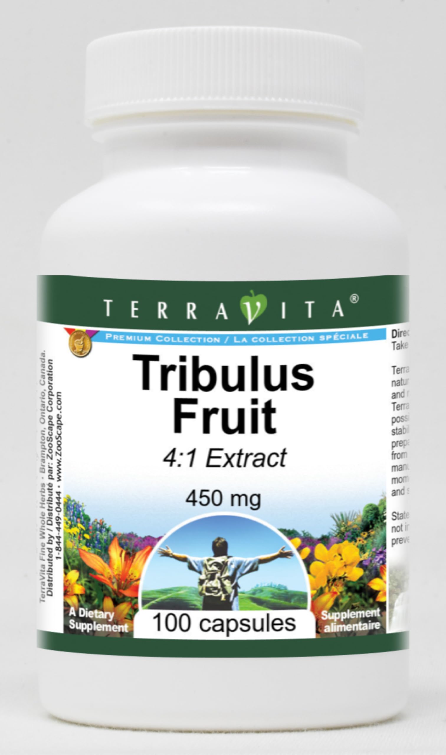 Tribulus Terrestris Extract 4:1 - 450mg per Serving | 100 Vegetarian Capsules | Natural Testosterone & Energy Booster | Supports Workout Performance & Vitality | ZIN: 521550 | Ideal for Athletes, Bodybuilders & Fitness Enthusiasts