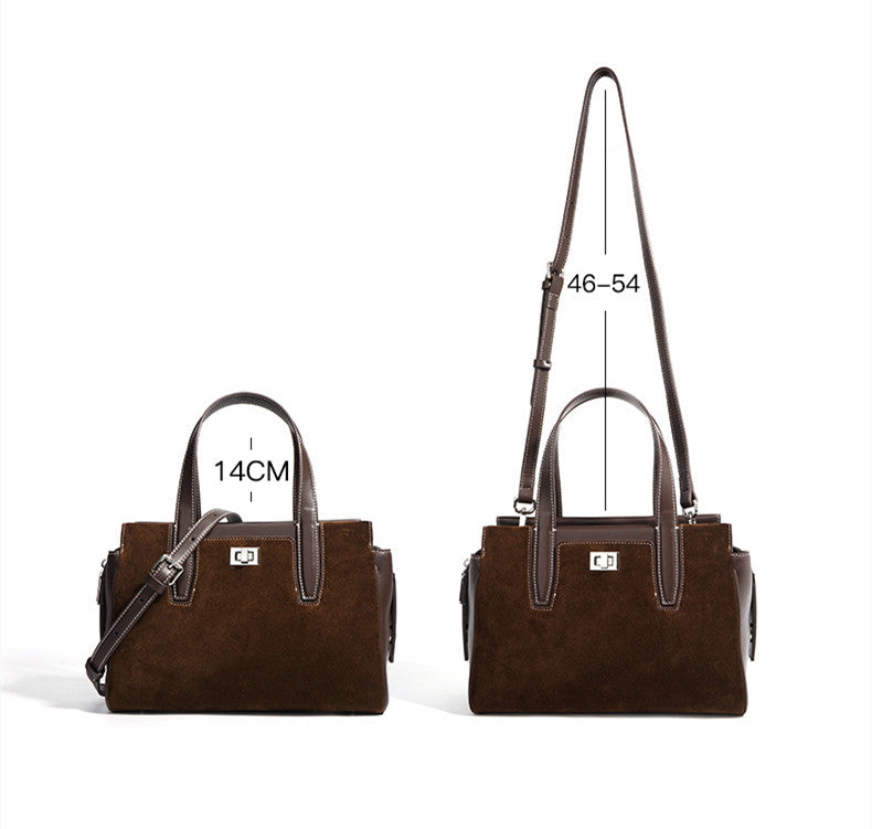 Premium Suede Leather Work Bag for Women & Men - Durable & Stylish Laptop Briefcase for Office, Business, Travel & Commuting