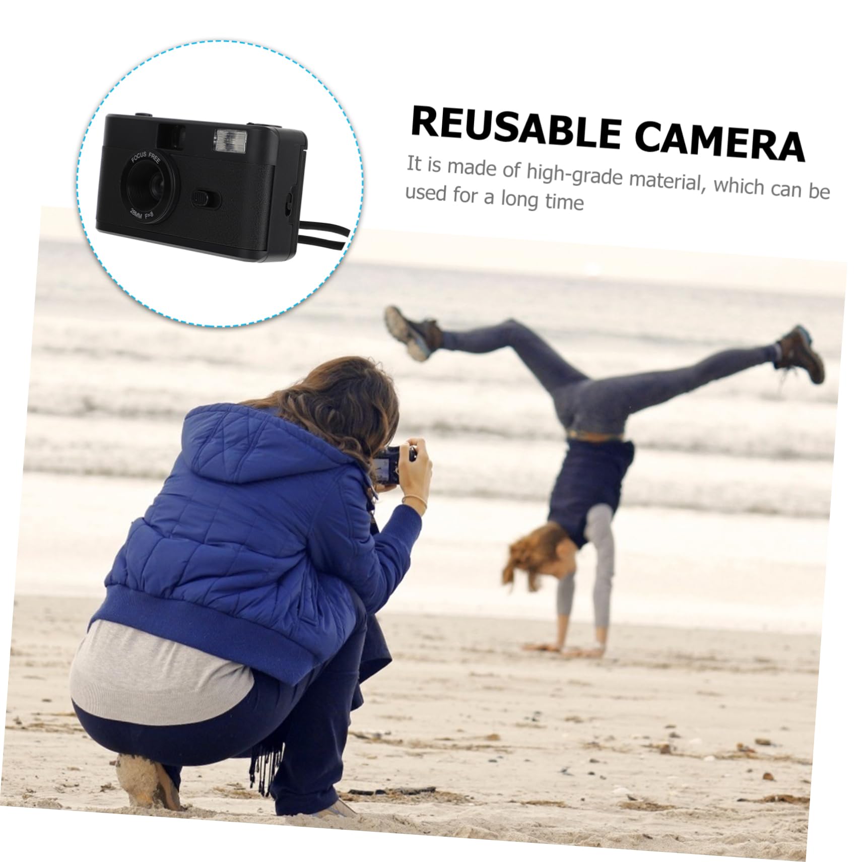 DOITOOL Reusable Vintage Retro Film Camera with Built-in Flash - Perfect for Travel, Parties & Everyday Photography