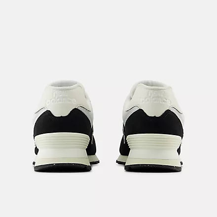 New Balance 574 Classic Sneakers for Men & Women - Black, White & Marsh Green Colorway - Comfortable Running & Casual Walking Shoes for Everyday Wear